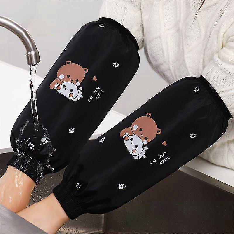 1Pair Of Anti-fouling Sleeve Cover Waterproof Cartoon Pattern Dirty Resistant Protective Cuff Design Dirt-proof Hand Sleeves