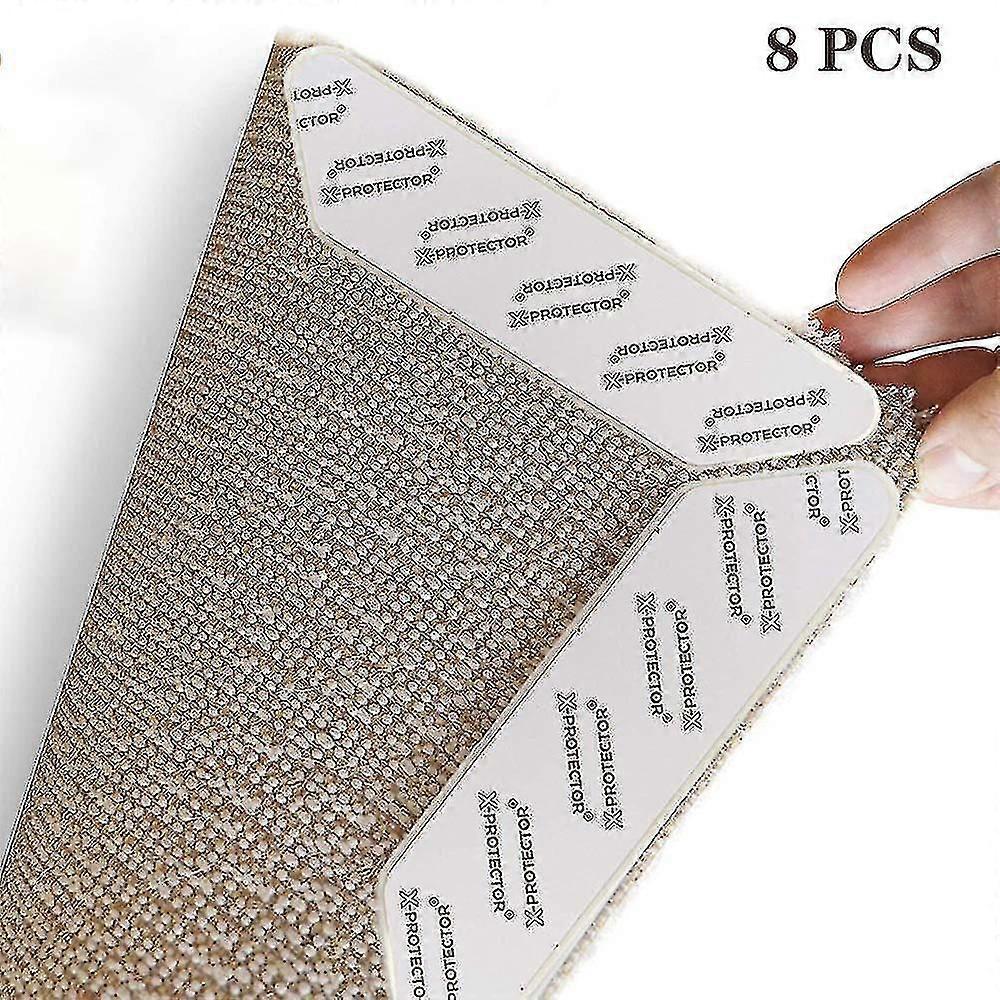 Rug Tape,8pcs Dual Sided Washable Removable Rug Stopper Grip