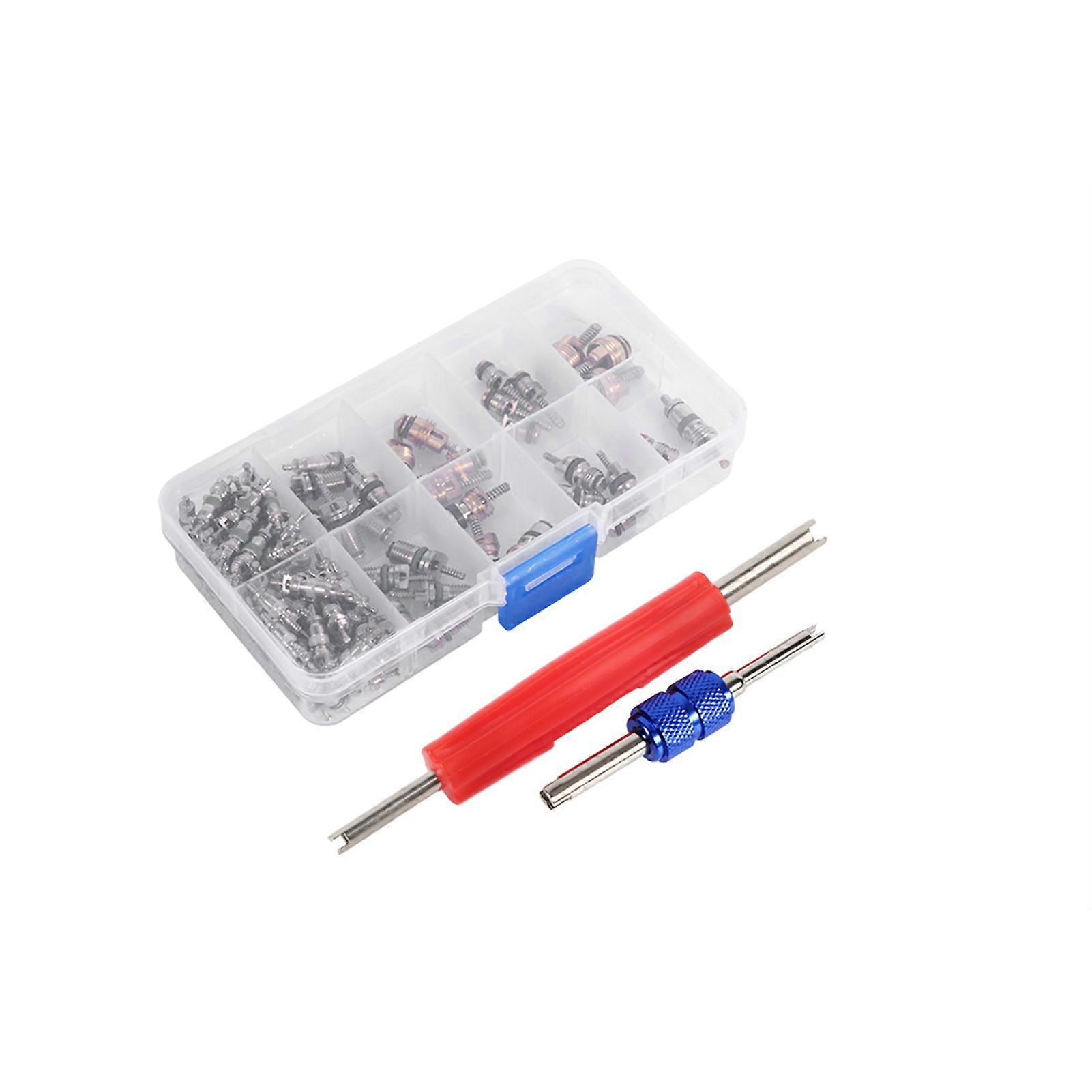 102-piece R134a/R12 air conditioning tire valve core set