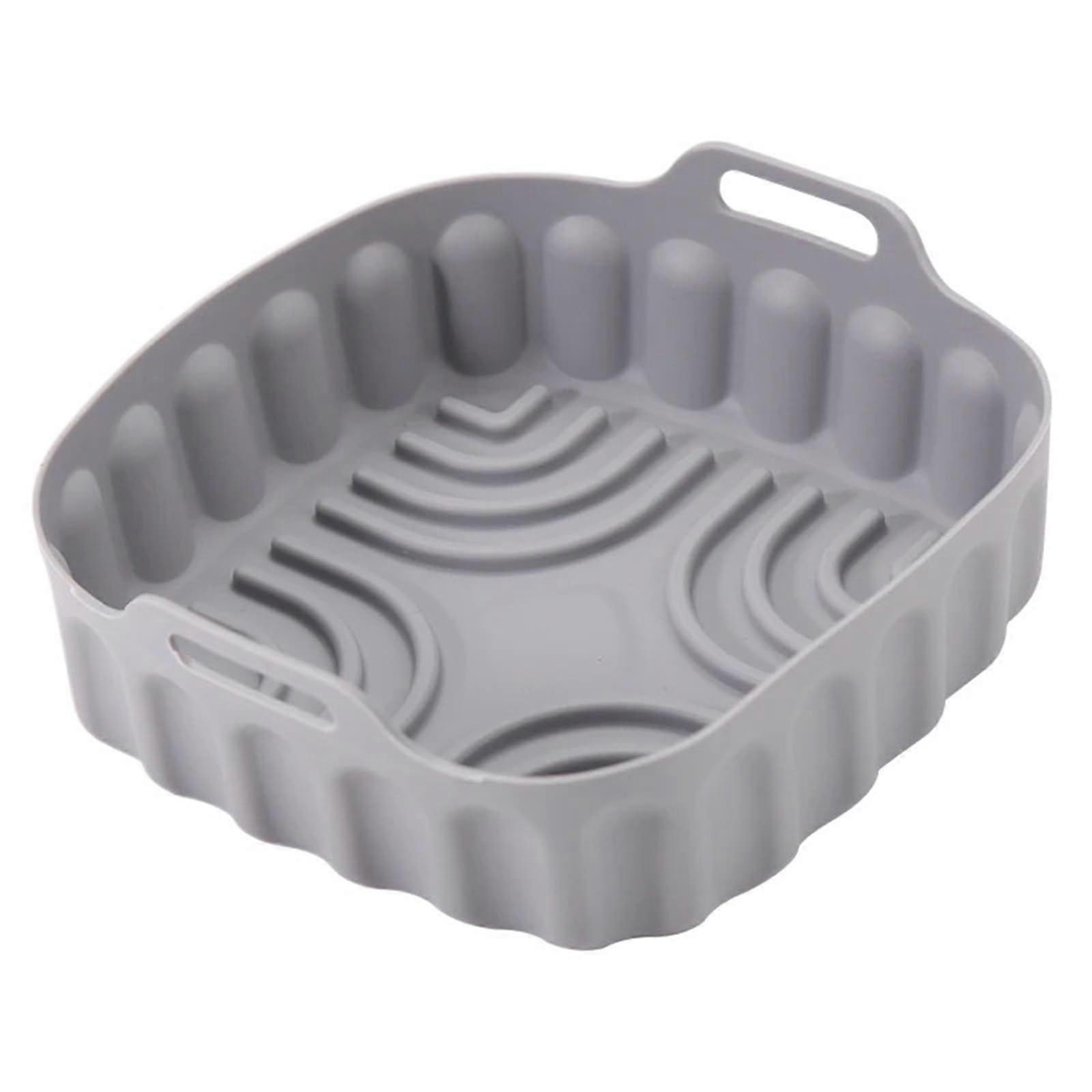 Air Fryer Silicone Basket Tray - Round & Shape, Square Non-Stick Airfryer Case Protector Pan Liner(Square,Small)