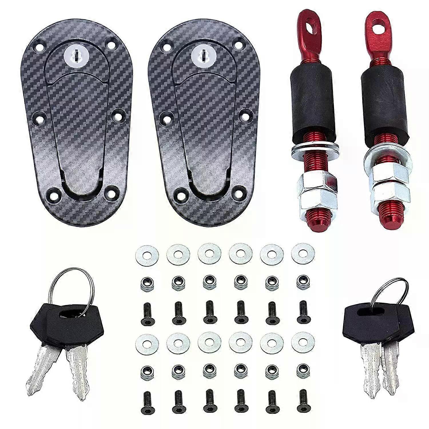 Black Plus Flush Quick Release Bonnet Latch Catches Bonnet Pin Locking Pins Kit