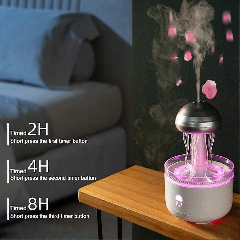 Jellyfish Raindrop Humidifier 3-In-1 Aromatherapy Diffuser With Remote, Auto-Shut 7-Color Night Light