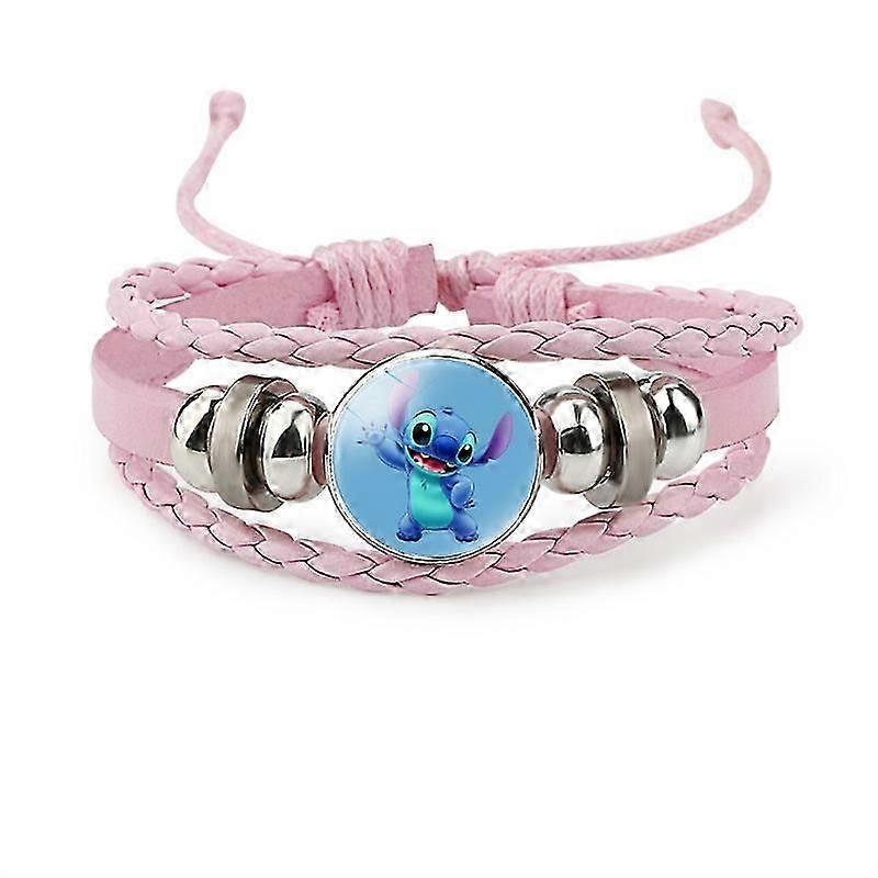 Lilo and Stitch Charm Bracelet, Stylish Leather Beaded Jewelry for Women Girls Ideal Stitch Birthday Gift