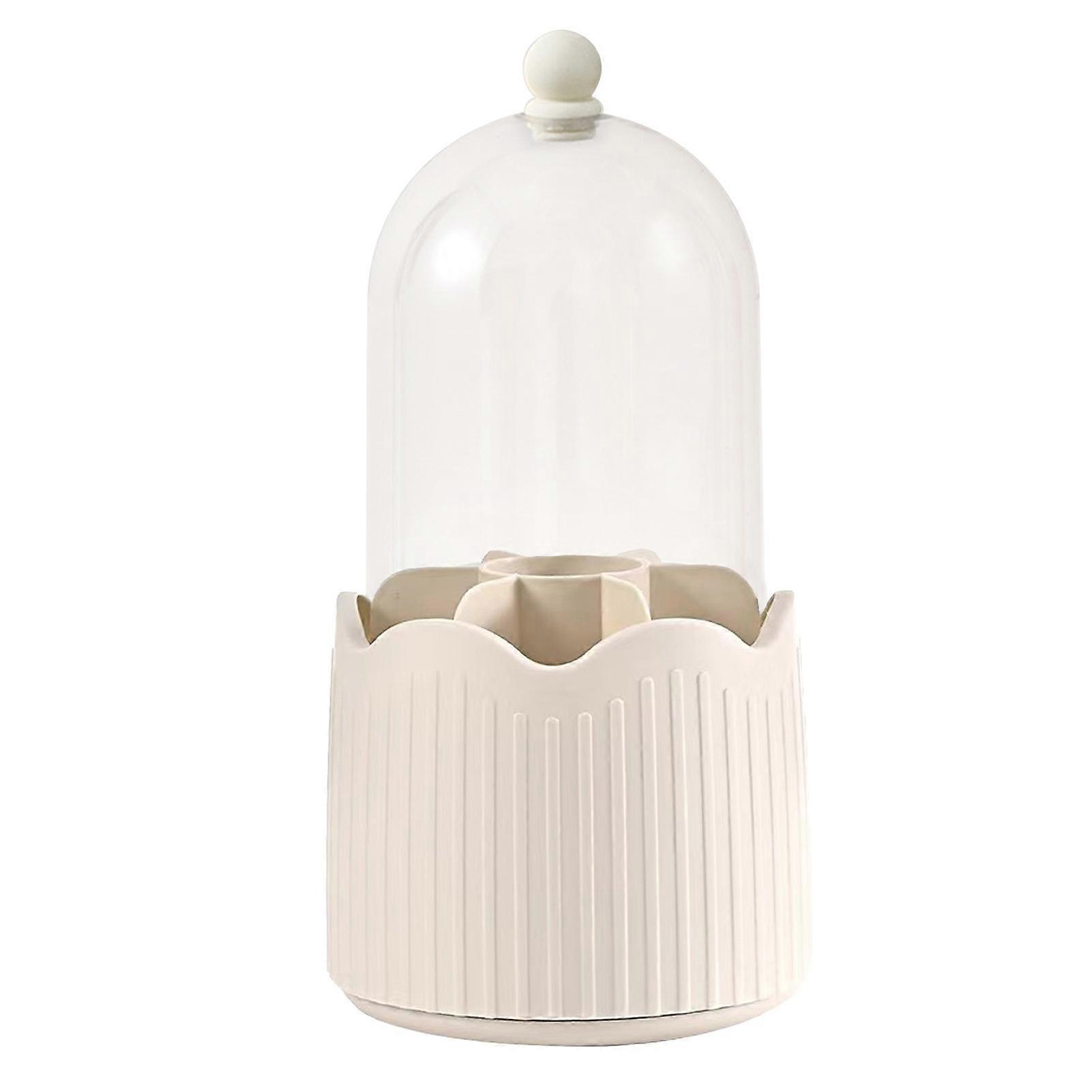 Makeup Brush Holder Transparent Dustproof 360 Degrees Rotatable Brush Storage Box