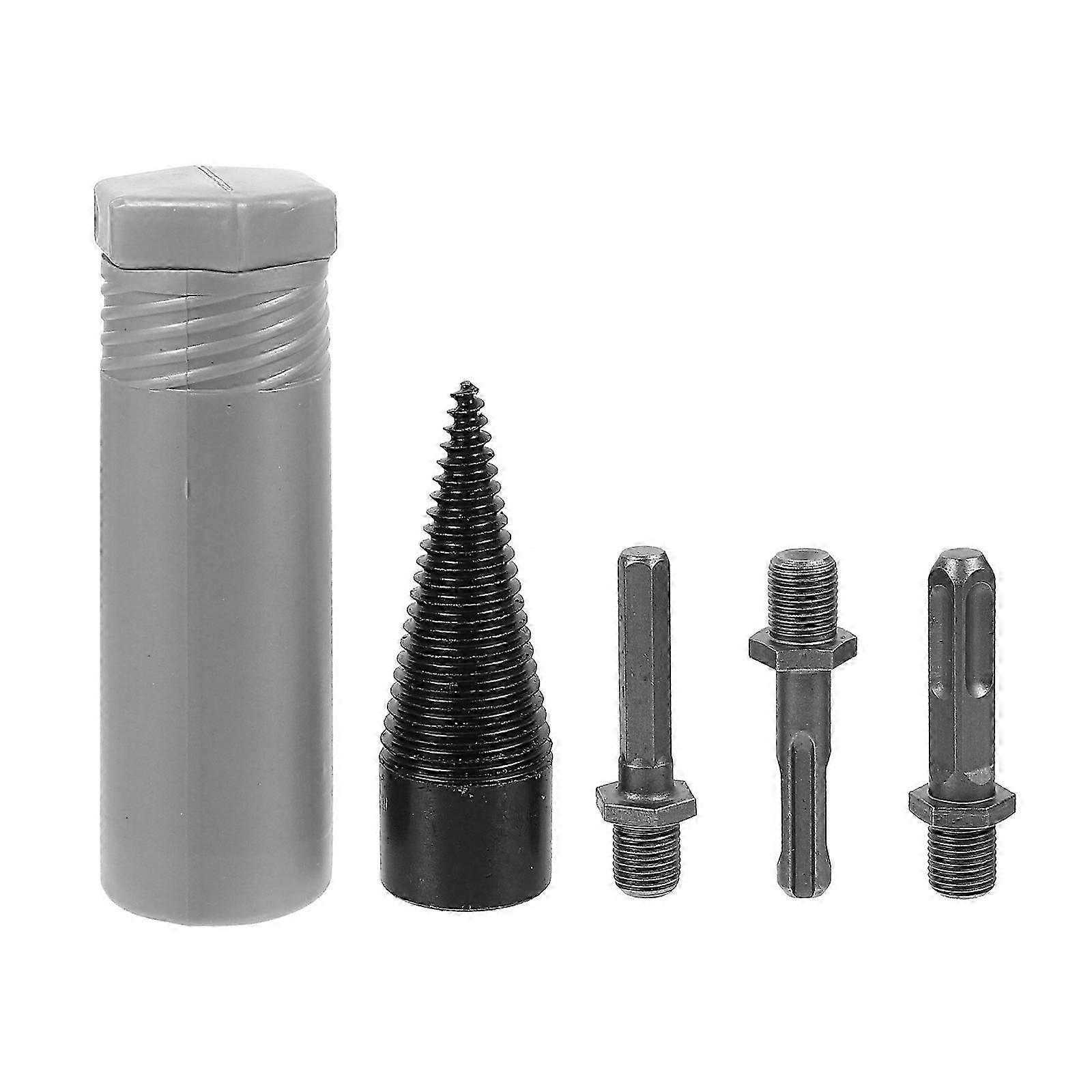 4pcs/set Firewood Chopper Drill Bits Power Tool Drill Bits Splitting Cone Drill