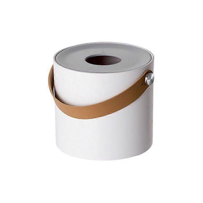 Round Tissue Holder Plastic Box Cover Napkin Holder Leather HandleRound