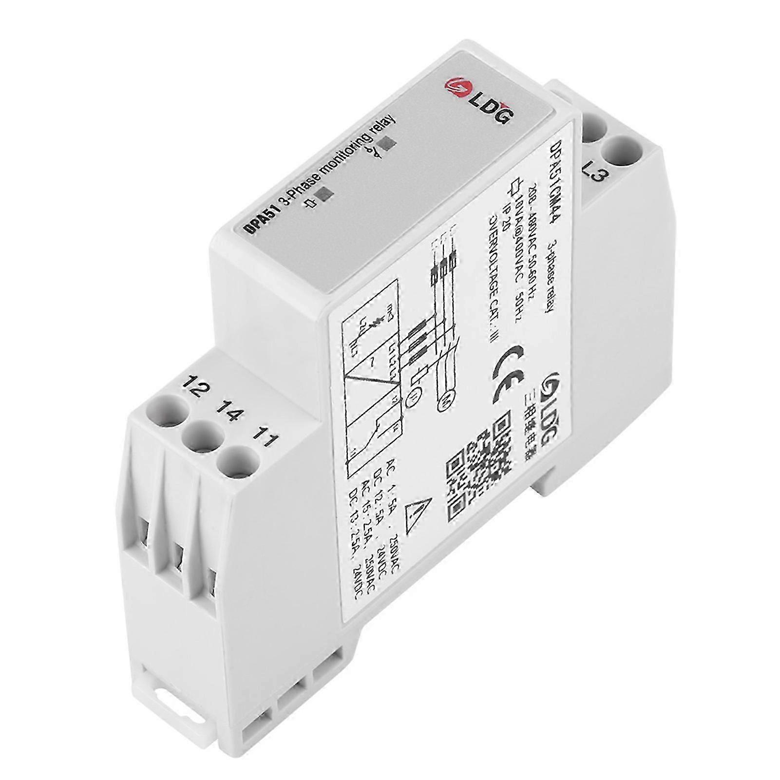 DPA51CM44 3-Phase Monitoring Relay Phase Sequence Protector 208-480VAC