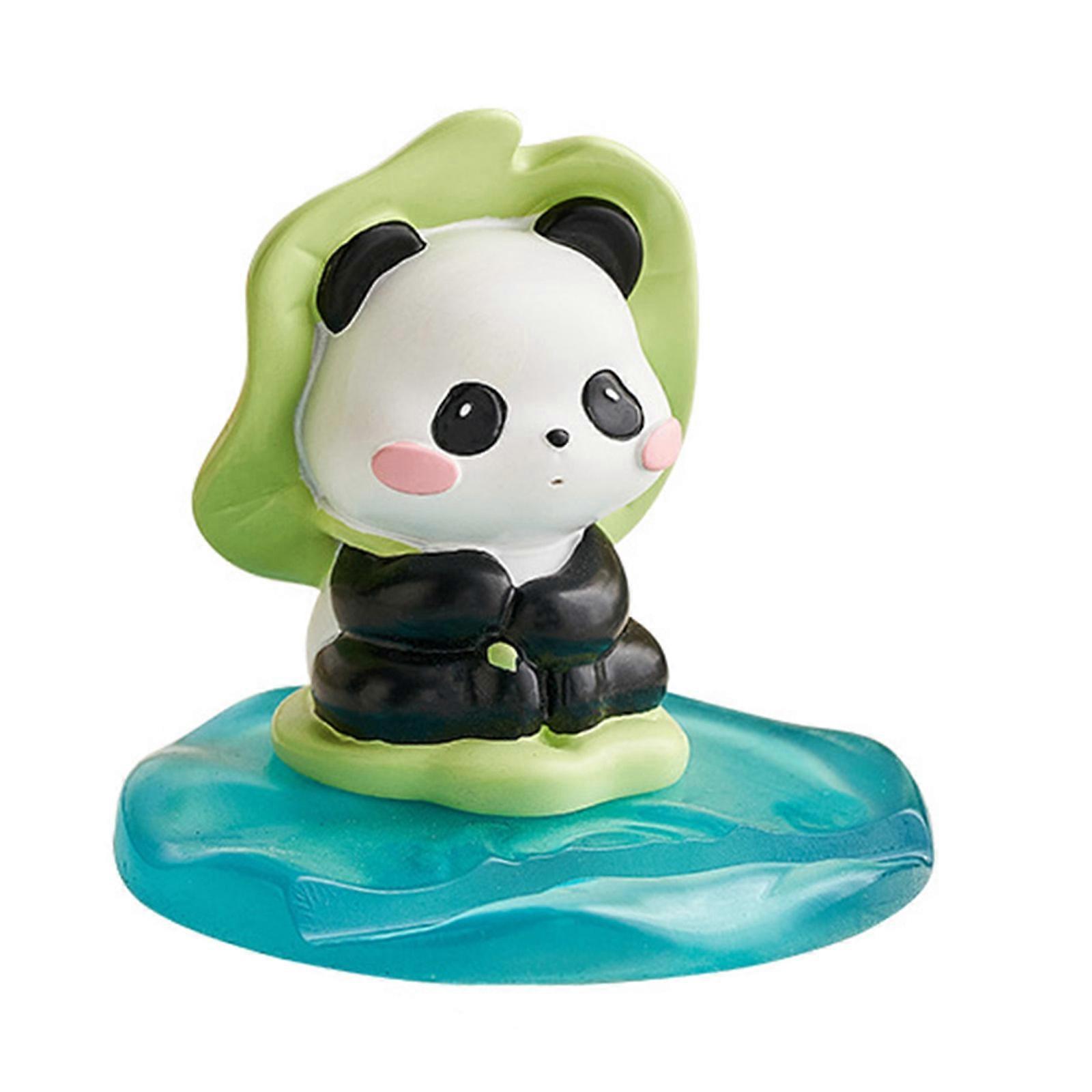 Resins Panda Sculpture Desk Organizers Cellphone Support Stand Rack with Stable Base for Home Office Desktop Decoration