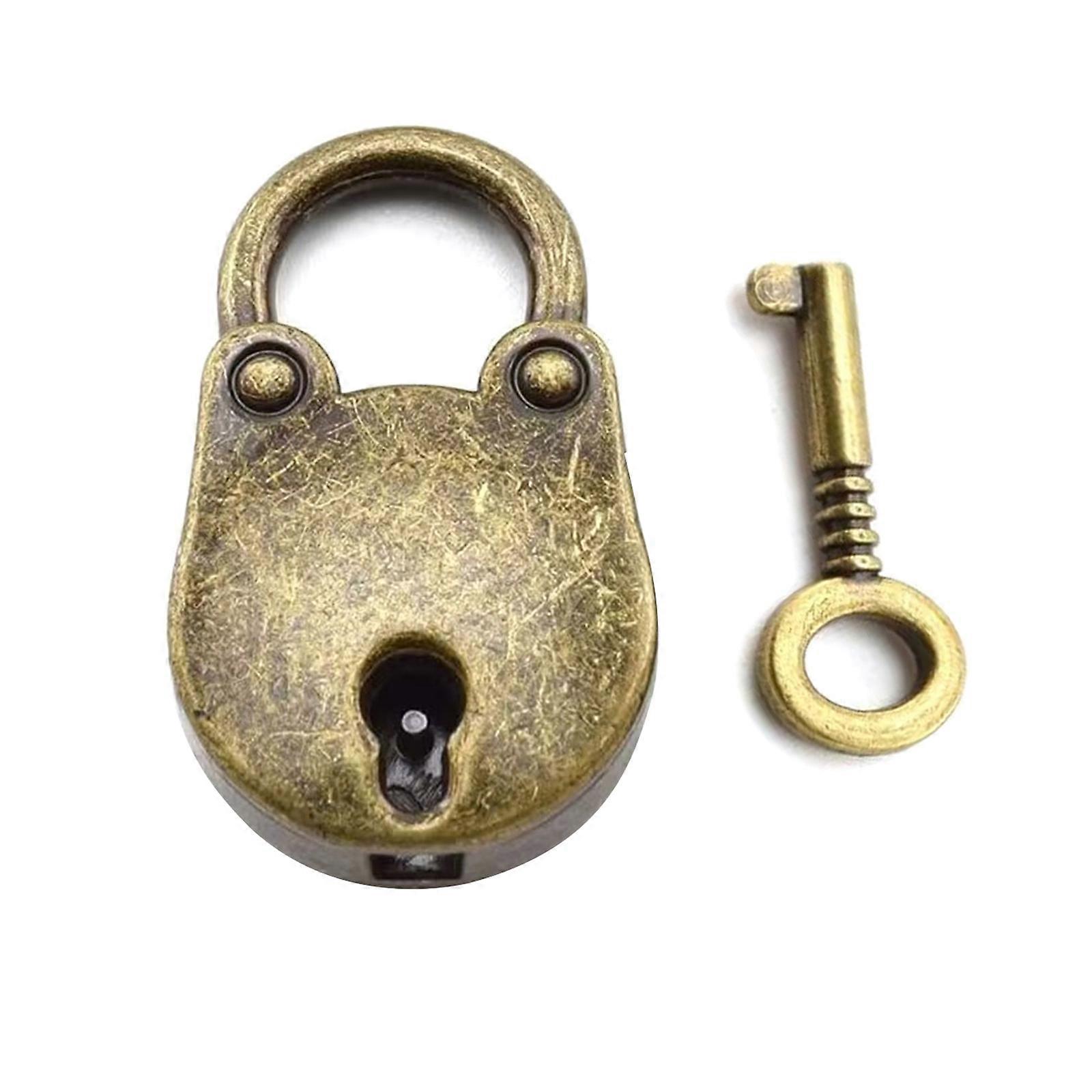 Mini Bear Head Key Lock Vintage Mini Lock with Key Elegant Styles Lock Zinc Alloy Lock set for Jewelry Boxes & Trunks
