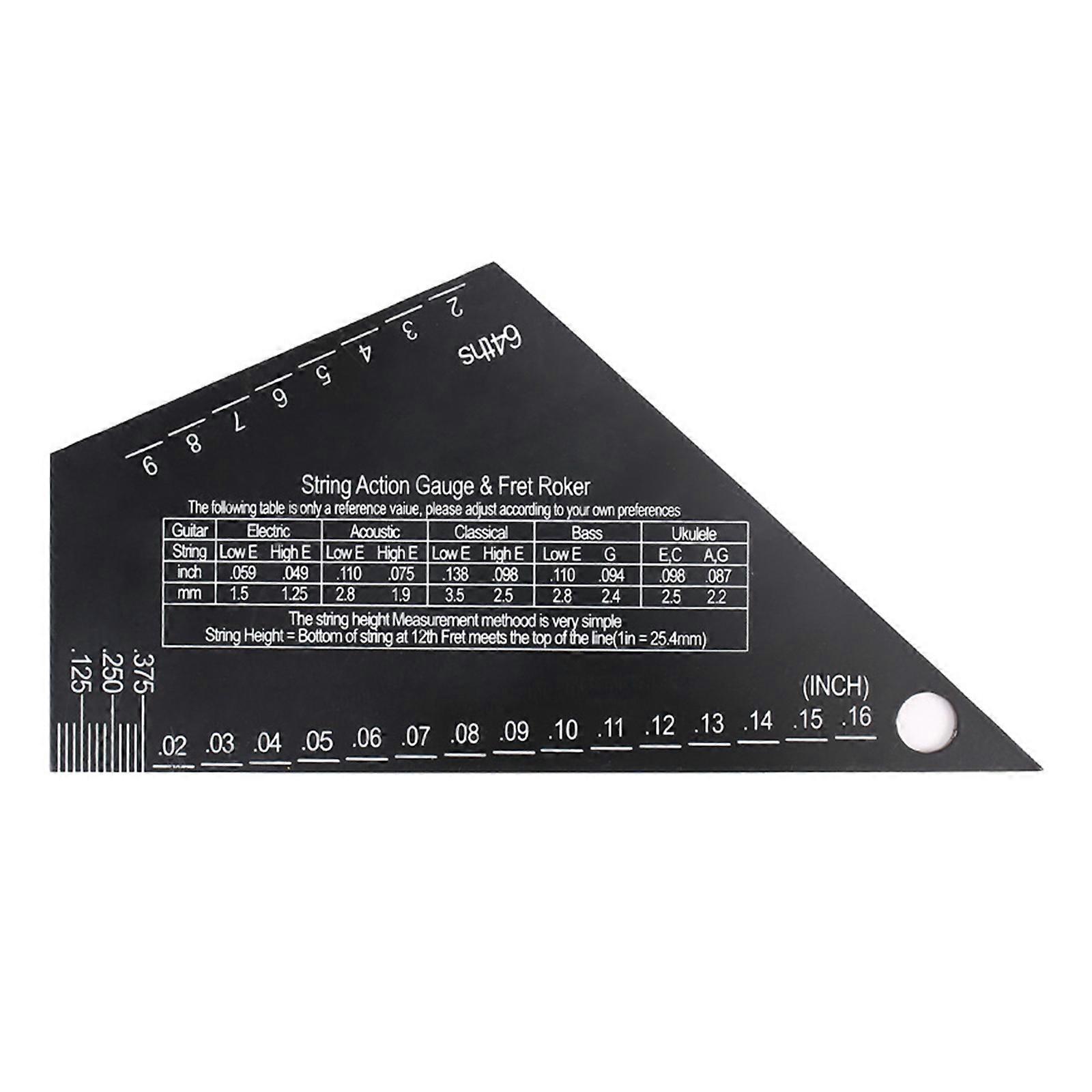 Guitar Fret Rocker String Height Gauge Measuring Tool for Acoustic Electric Guitar Bass Guitar String Action Ruler Gauge