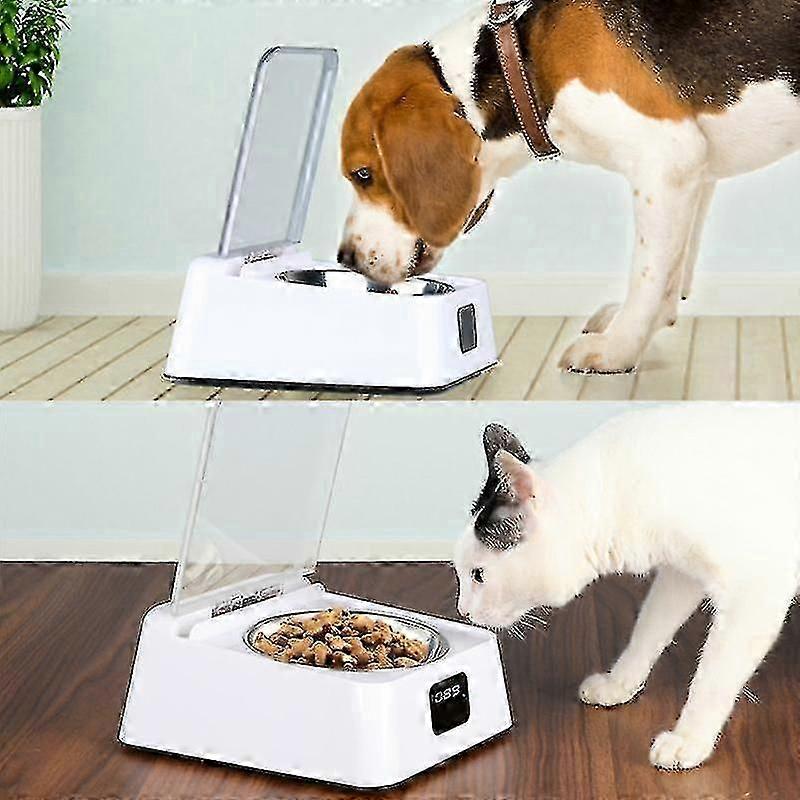 5g Infrared Automatic Opening Bowl Prevent Cockroache Mouse Pet Infrared Sensor Bowl Smart Feeder For Cats Dogswhite, 1 Piece New