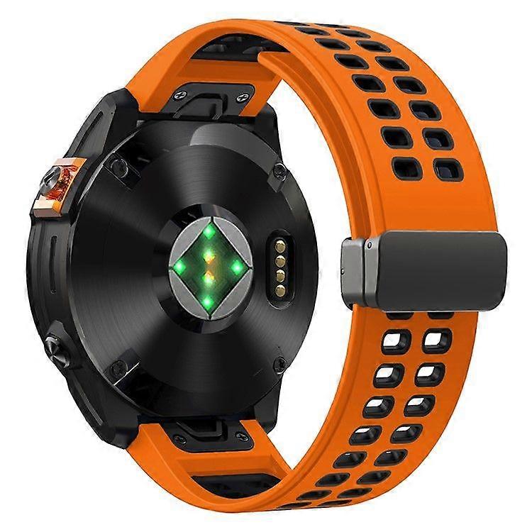 For Garmin Fenix 7 Pro/ Fenix 7 Replacement Band 22mm Silicone Strap with Magnetic Buckle