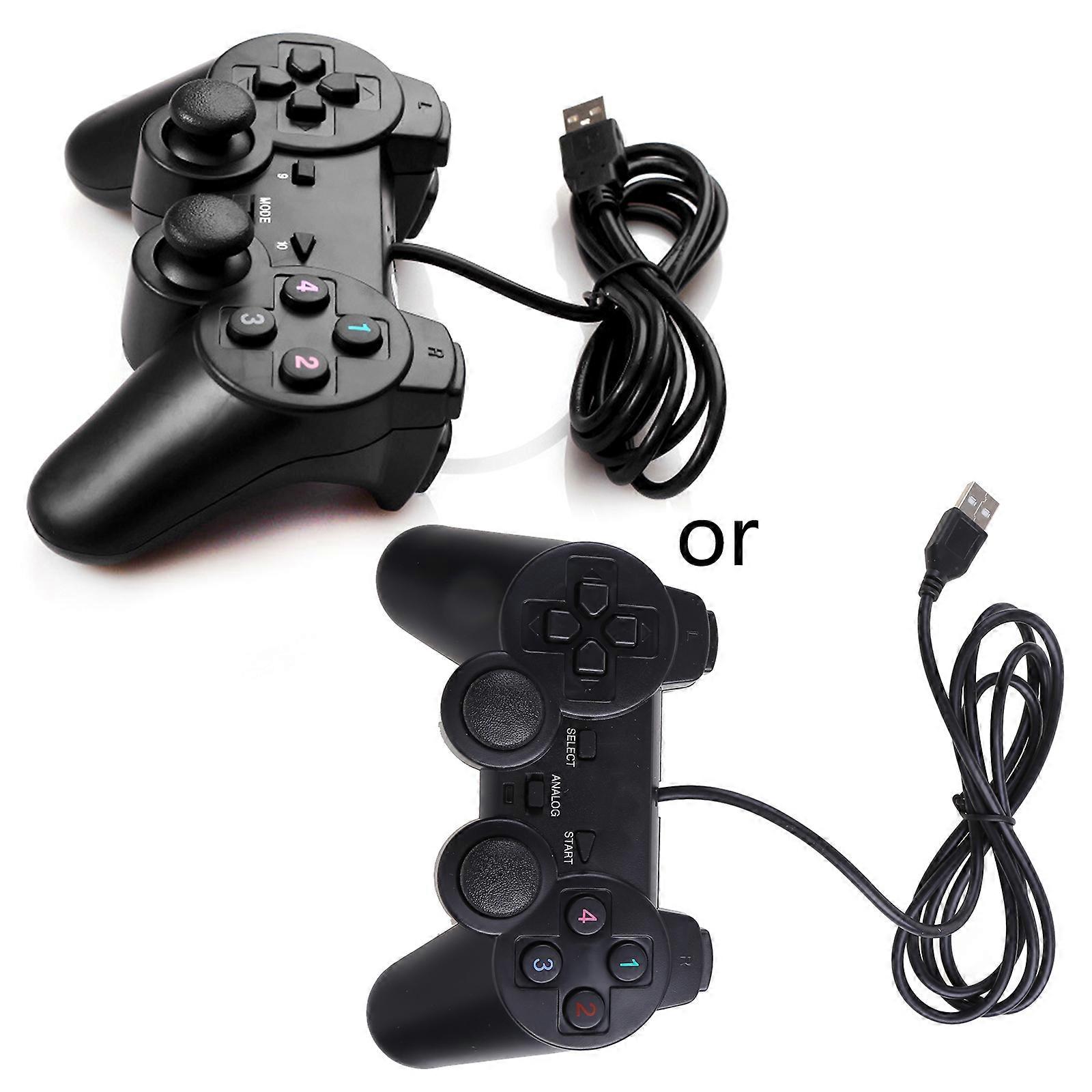Wired USB 2.0 for PC USB Joystick Game Wired Computer Control for Windows XP Laptop Plug and for Play Vibrating Joypad  Black