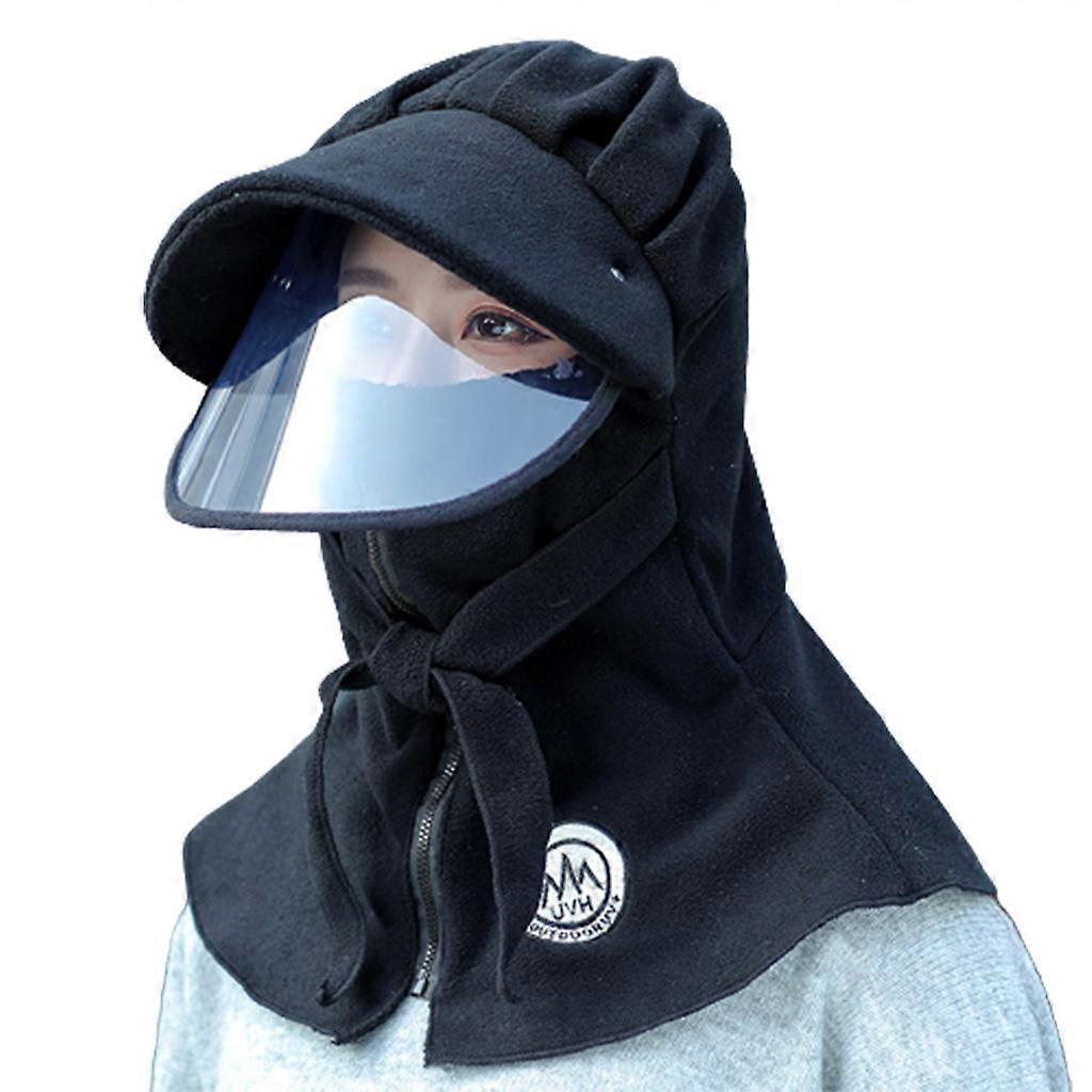 Solid Color Face Mask Neck Warmer with Anti-fog Face Shield Thermal Full for Protection for Snowboard Motorcycle Cycling  Black