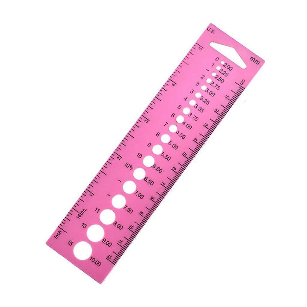 for Creative Crochet Hook Measure Ruler All In One Measure Ruler for Knitting Needles Weaving Auxiliary Tools Accessorie Pink