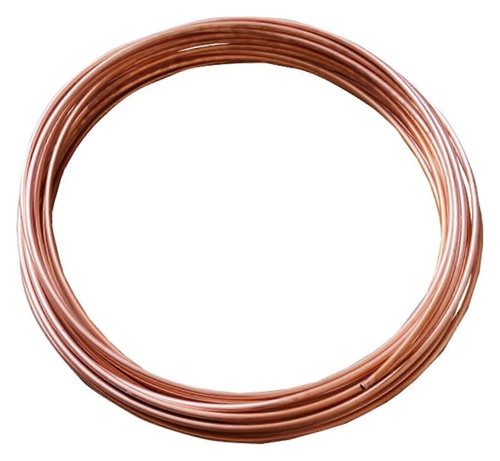 T2 Copper Pipe, Length 5 Metres, Wall Thickness of Round Copper Pipe 0.6 mm, Suitable for Cooling and Sanitary Systems (OD 8 mm) OD 8mm