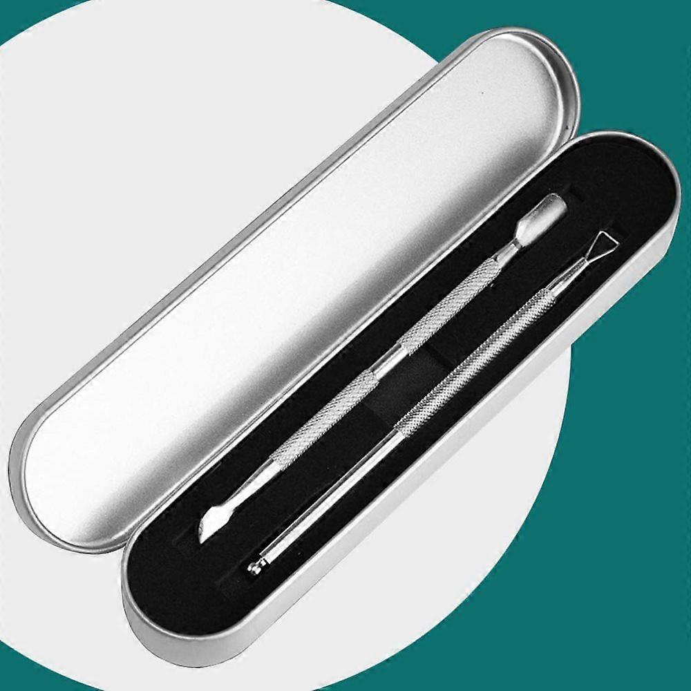 Cuticle Pusher & Cutter Set2 Pack Gel Nail Polish Remover Toolsilver