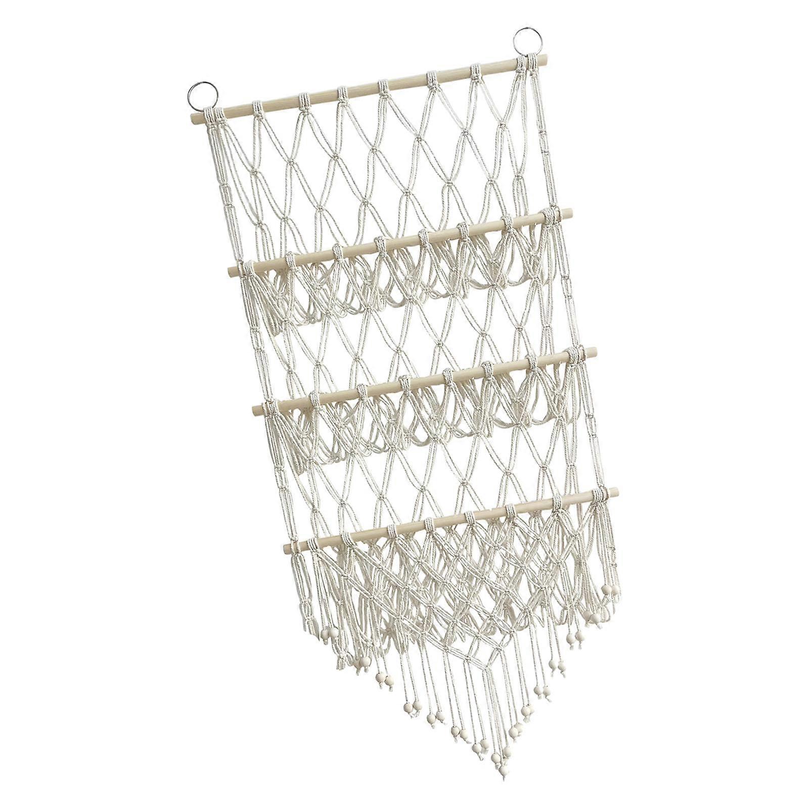 Stuffed Animals Net Plush Toy Organizer Hammock Net Durable Boho Hand Woven