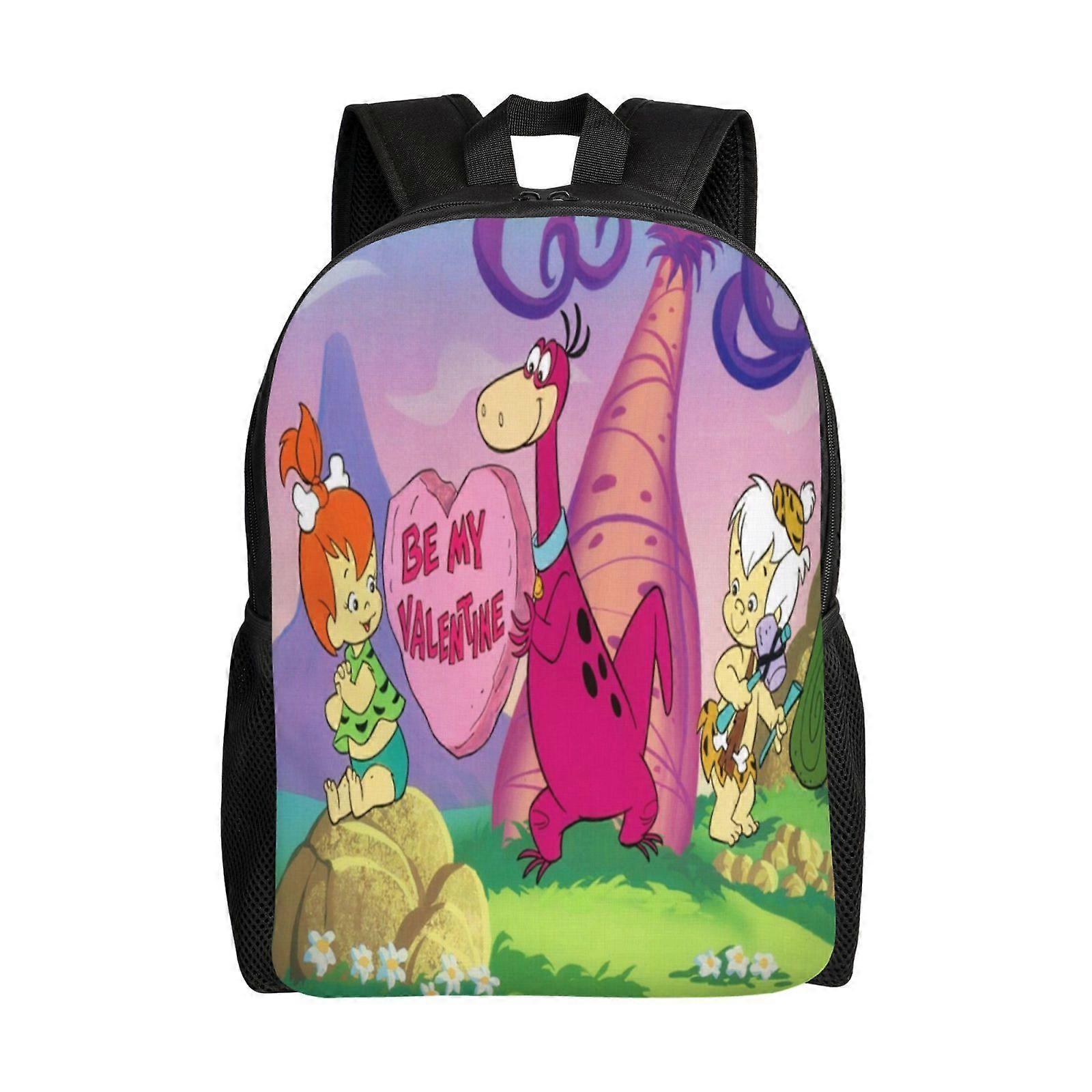 y84 The Flintstones Backpack for Travel and Outdoor, Durable Rucksack with Full Print Design, Large Capacity Bag for Daily Use h84