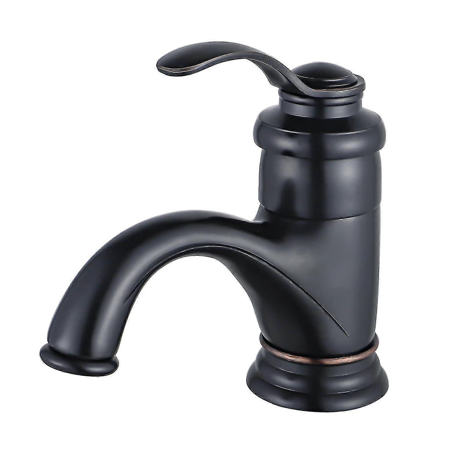 Blandebatteri i messing til bad i svart retrobørstet bronse