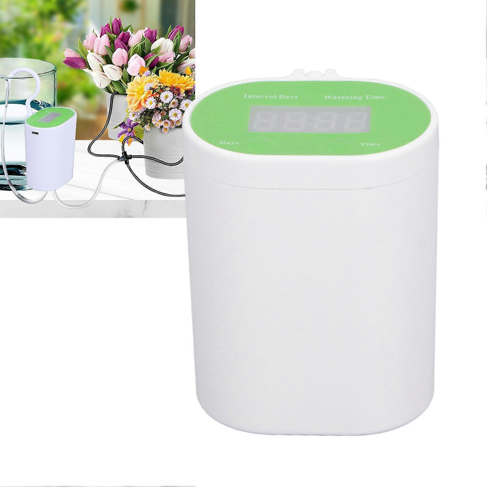 Automatic Watering System ABS 8x6.5x4cm Green White 2000mAh Timer