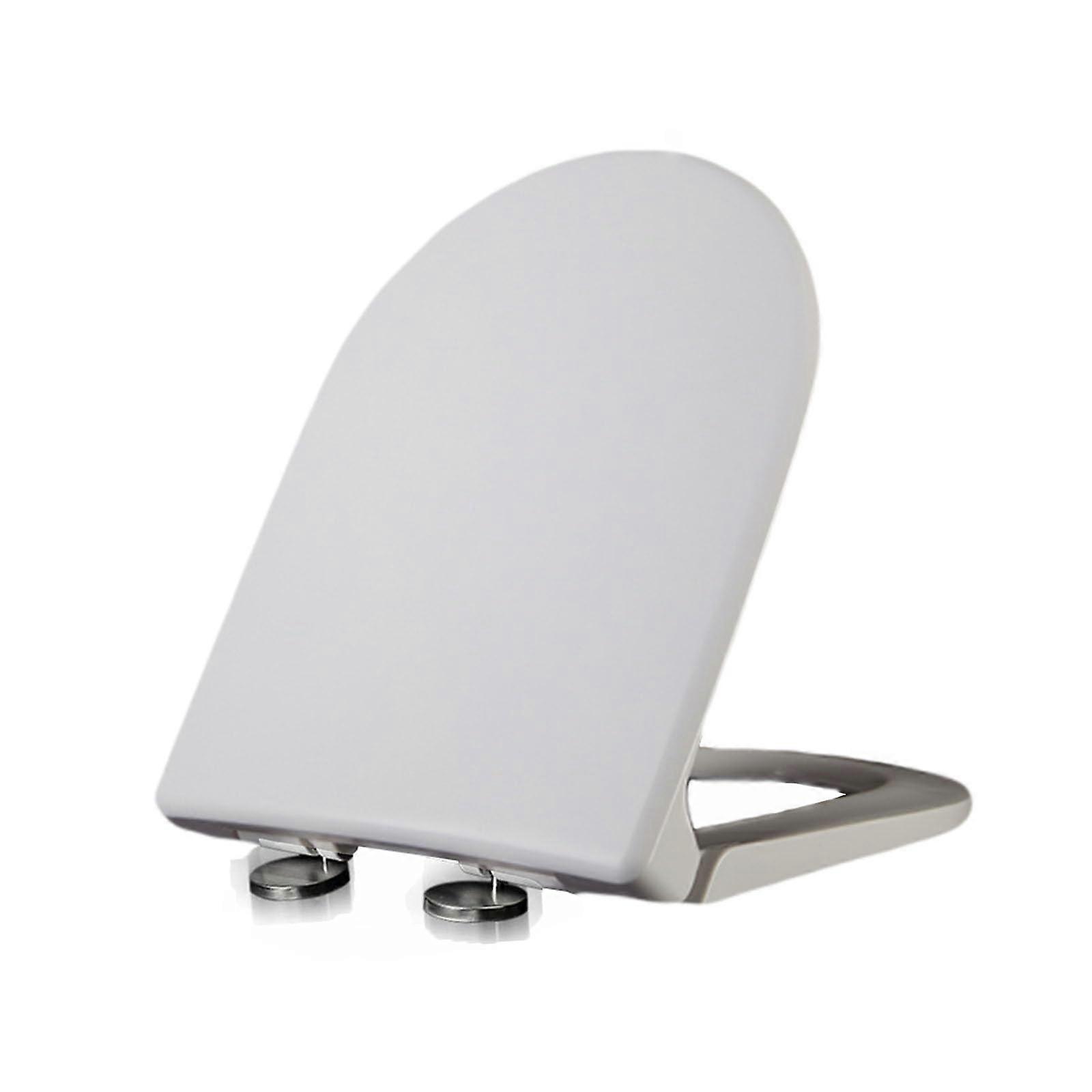 White toilet seat with softclosing and quickrelease, Easy to clean, Dshaped