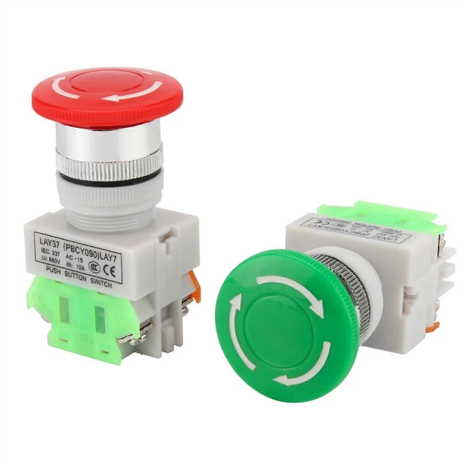 LAY3711ZS(Y09011ZS) Emergency Stop SelfLocking Push Button Switch Mushroom Head(Green)