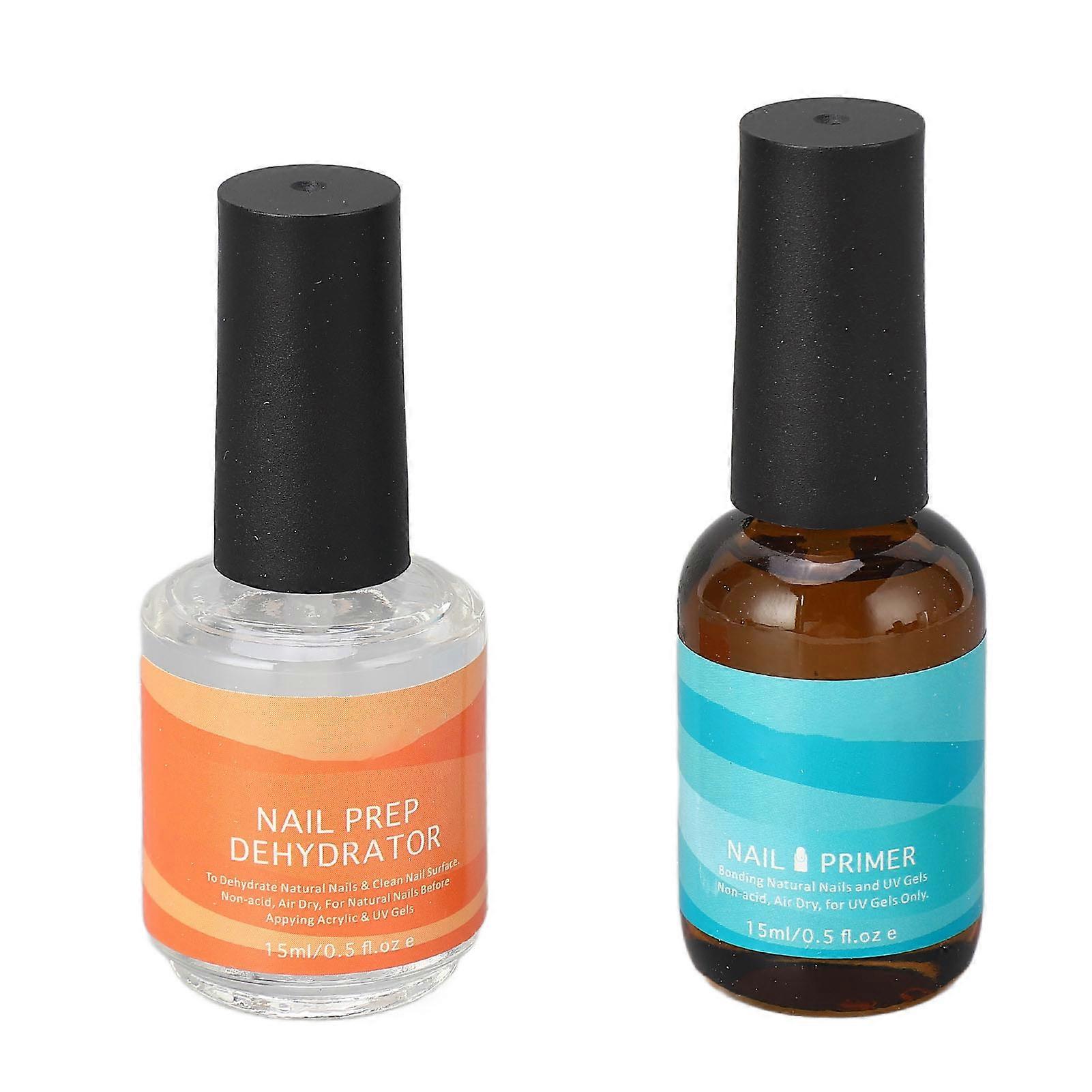 Acid-Free Dehydrating Nail Prep Base Coat, Removes Oils and Dust from Nails, Less Corrosive Nail Primer, 15ml