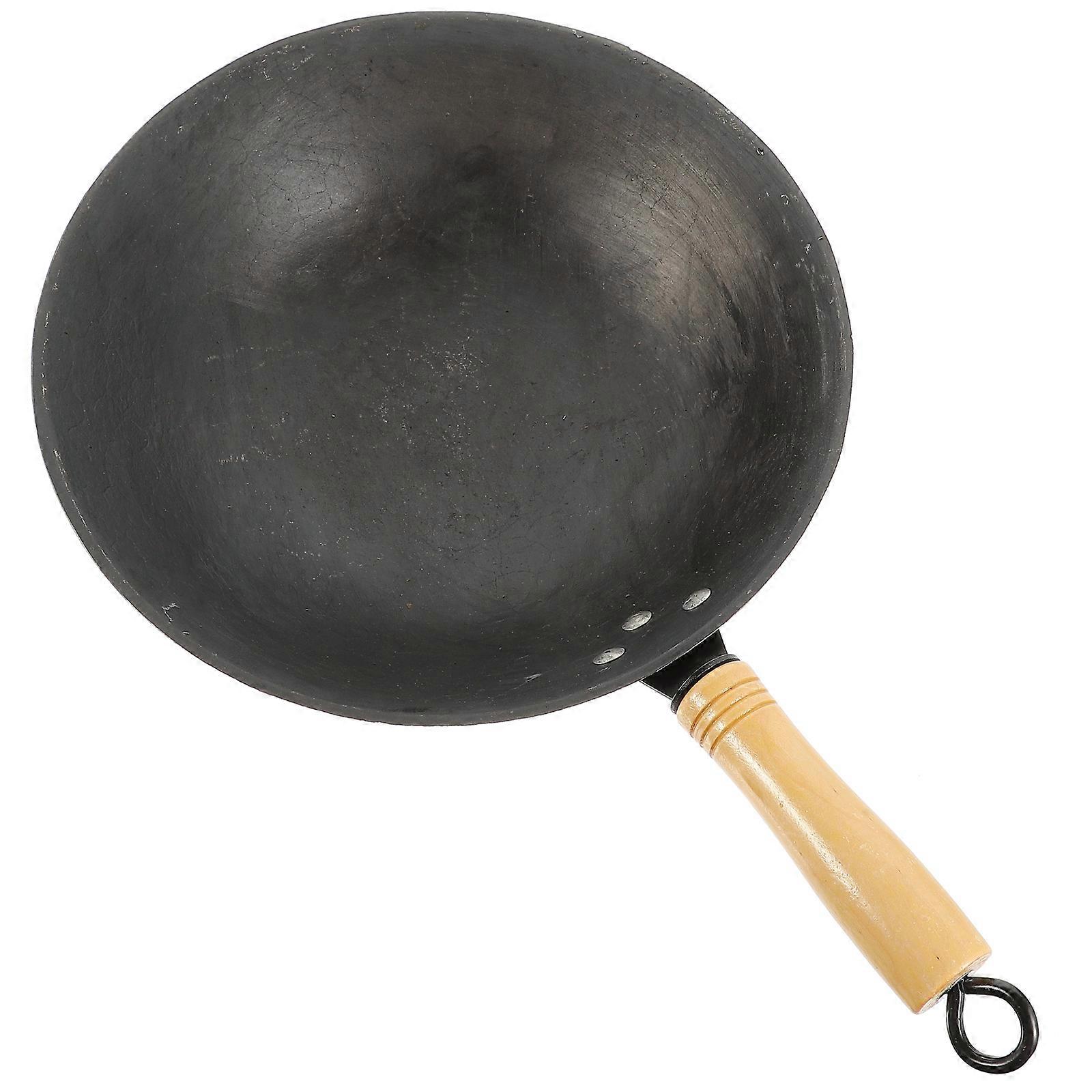 Stir Fry Pan Chinese Style Wok Pan Even Heating Cooking Soup Home Wok Pan 30x30cm 1Pcs