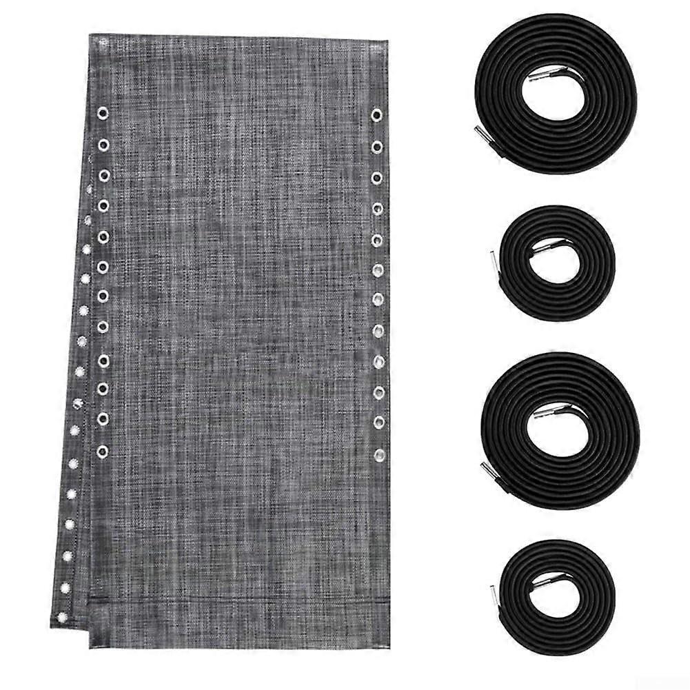 Replacement set for beach chair, fabric cord with nylon fabric and elastic ropes (dark gray)