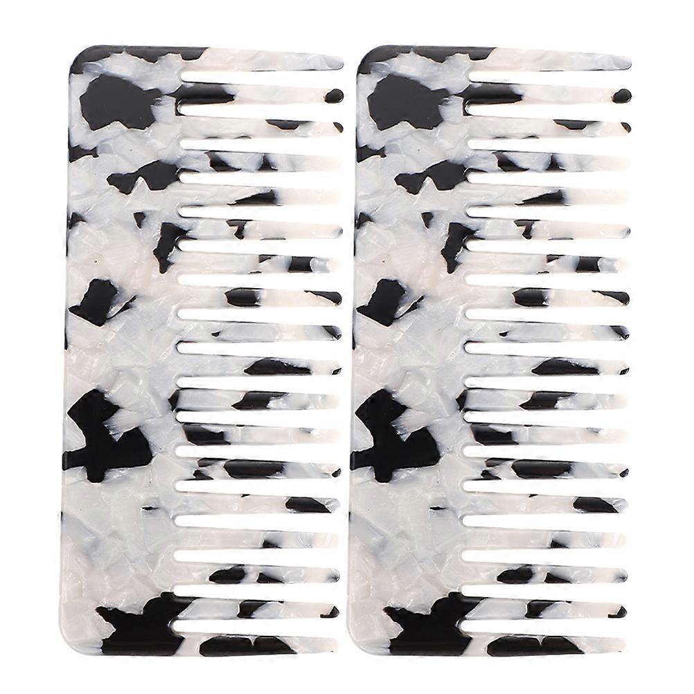 أمشاط أسيتات مشط أسنان عريض لمصفف الشعر فك تشابك الشعر للسفر 2 مجموعة