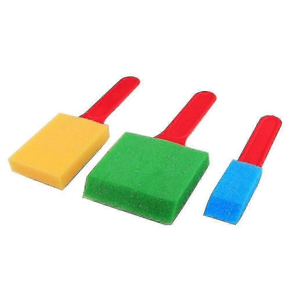 Nouvel outil de peinture au pinceau en mousse éponge Craft Art Paint Set adapté à diverses couleurs. (bleu + vert + jaune) (3 pièces)