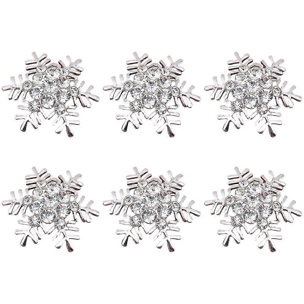 Unique Napkin Rings Snowflake Shape Artificial Rhinestones 1Set