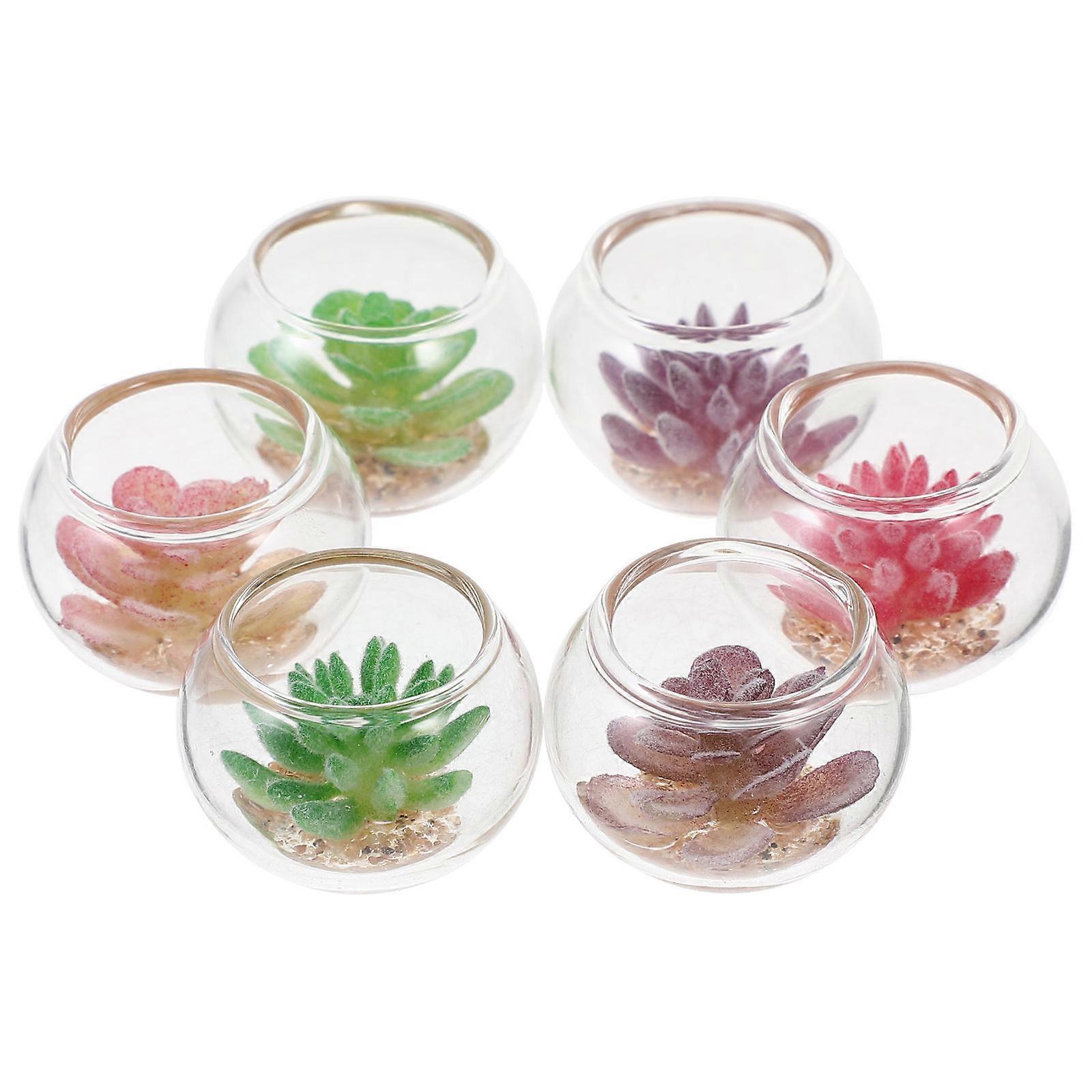Dollhouse Mini Ev Süsleme Için Minik Bitkiler Gerçekçi Tasarım 2.6X1.8CM 6 Adet