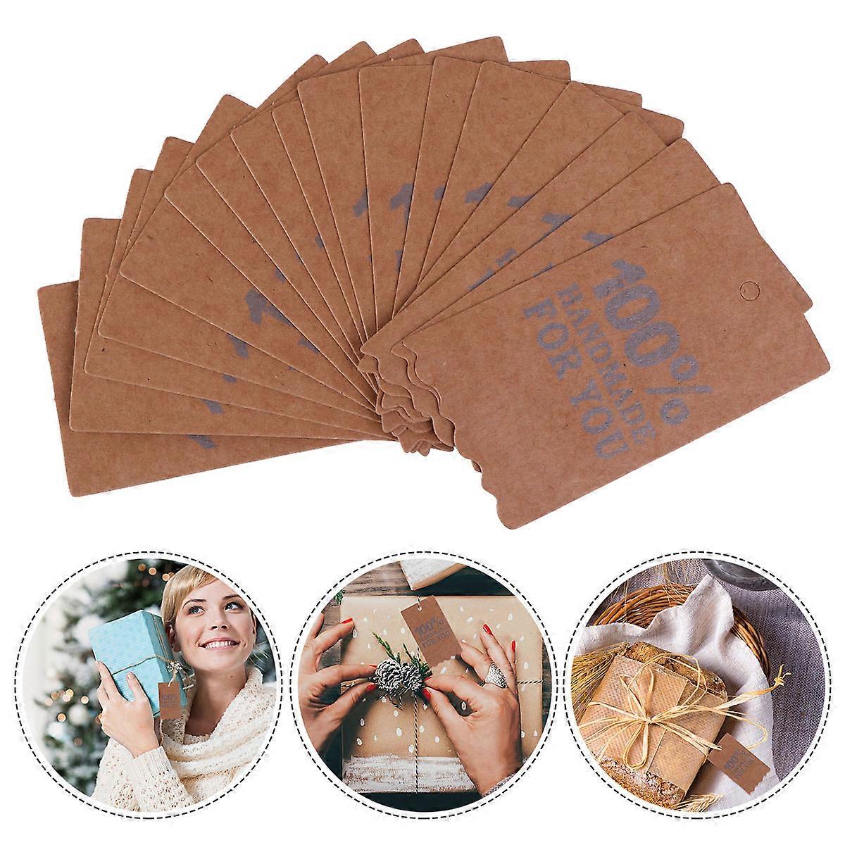 Brown Kraft Paper Tags with Twine String Handmade Vintage DIY Tags for Crafting, Baking, Wrapping, and Multi Purpose Use