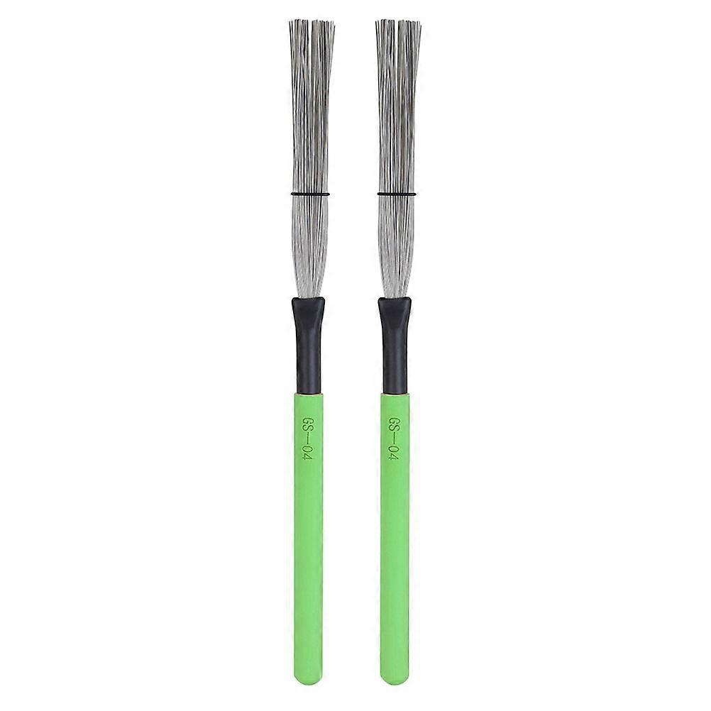 Brushes For Drumming Stable Performance Beginner Practicing Cylindrical Handle Steel Wood 32.50X4.00X3.00CM 2Pcs