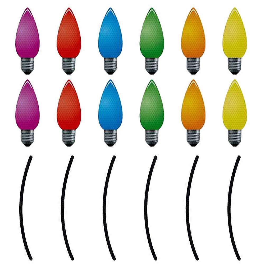 Magnetic Bulb Stickers Reflective Car Garden Decor Weather Resistant Easy Apply Durable Design