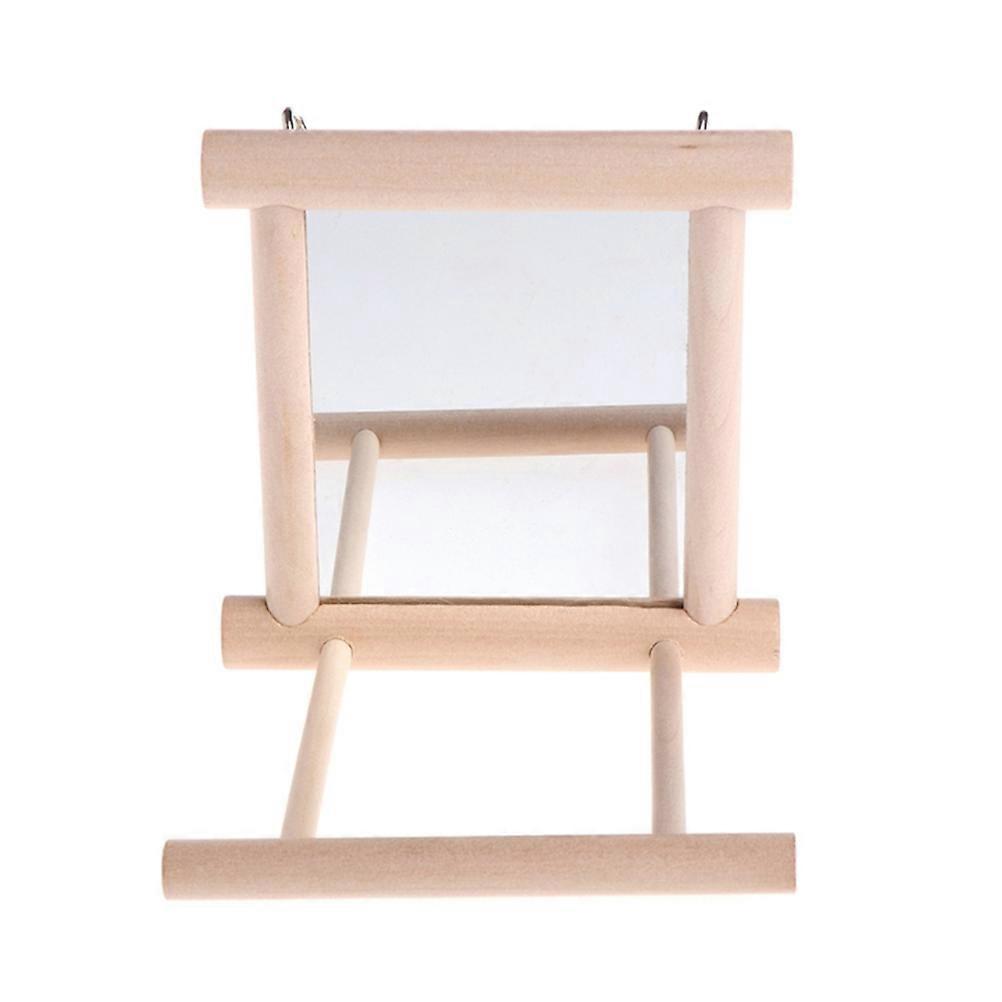 Bird Cage Mirror Parrot Standing Stick Material Balance Development 10x10x10cm 2Pcs