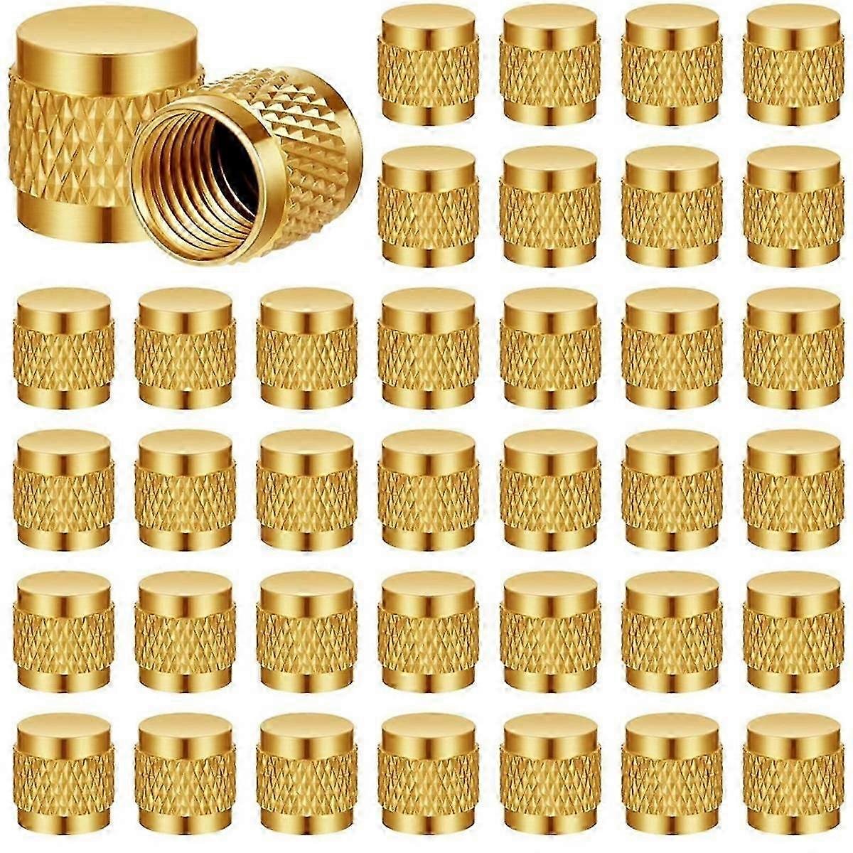 50 Pcs 1/4 Flare Cap, Round Brass with Neoprene O Ring Seal