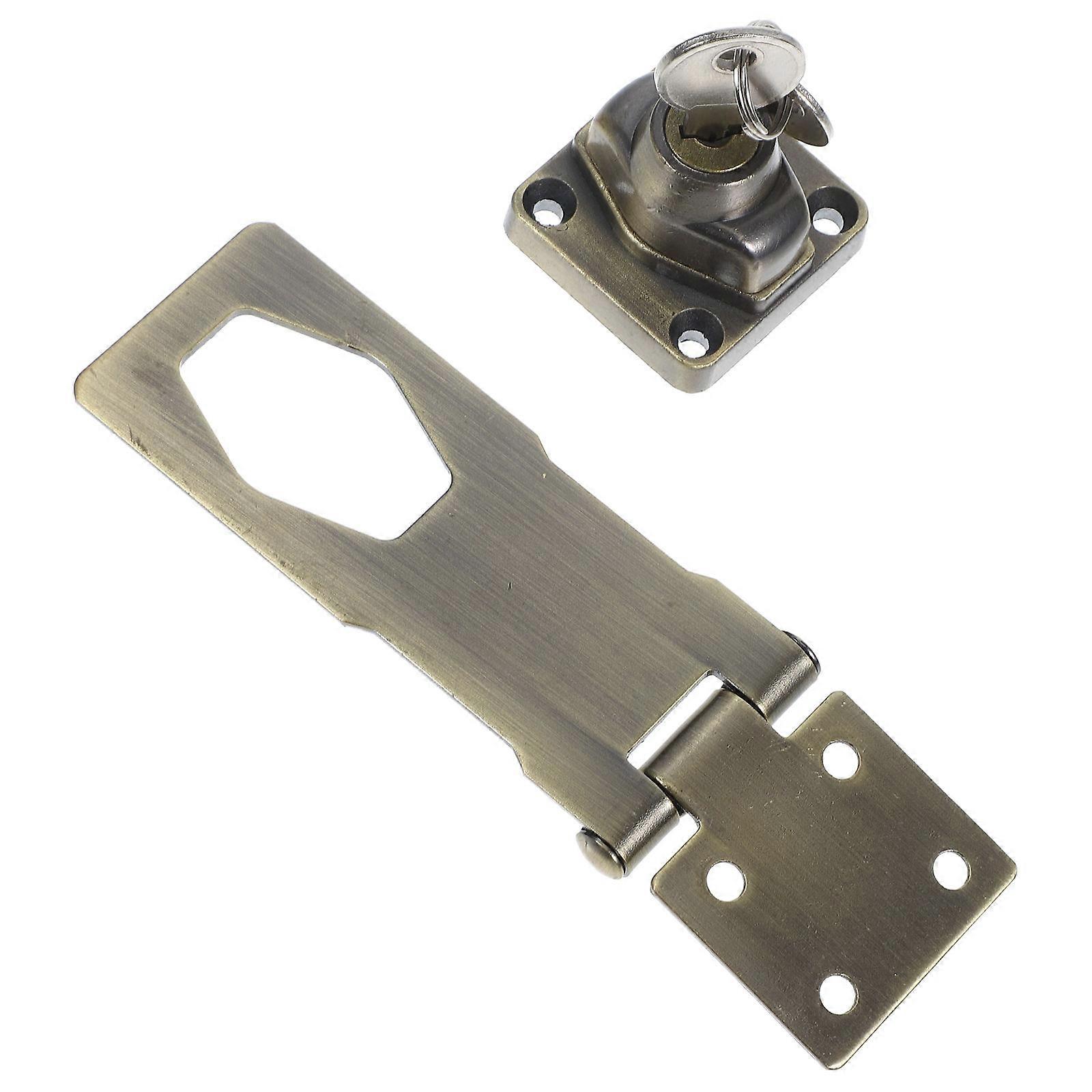 Lock Hasp Heavy Duty Metal Latch For Cabinet Doors Home Use 10.50X4.00X3.00CM Stainless Steel Security Protection 1Set