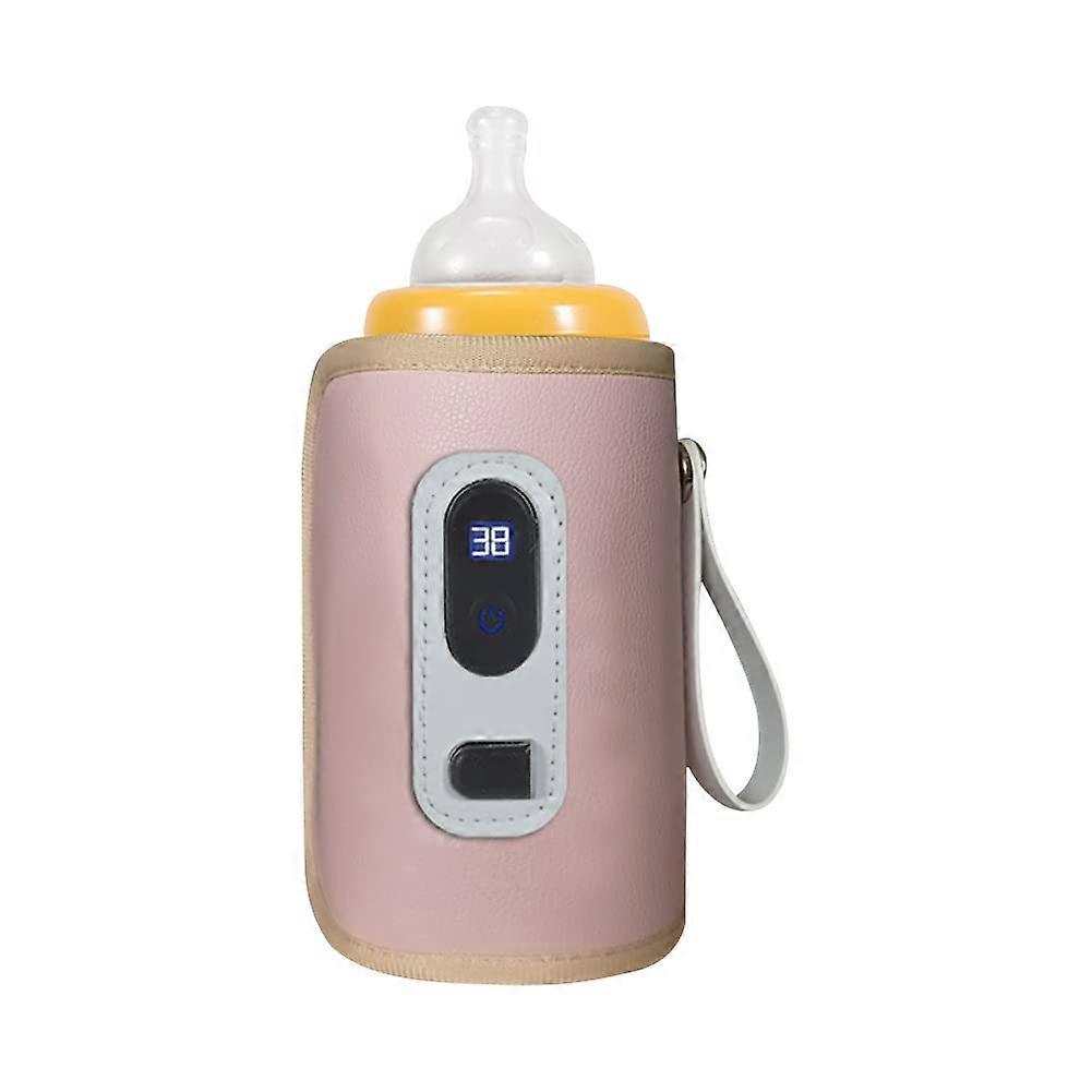 Baby Bottle Warmer Bag, Portable Insulated Milk Warmer with USB, LCD Display, Compatible with All Baby Bottles for Travel and Home