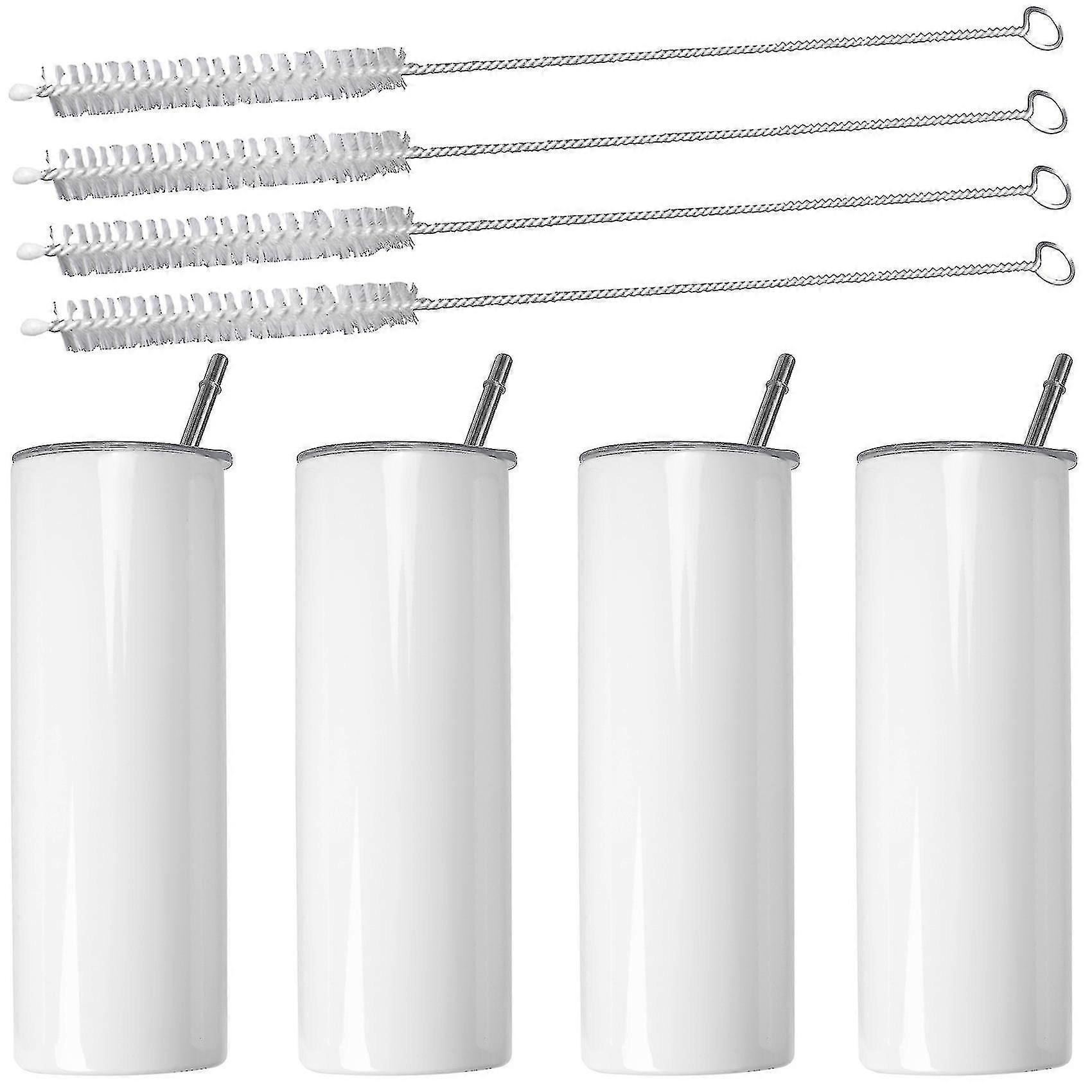 Gobelets de sublimation 20oz Skinny en acier inoxydable avec couvercle