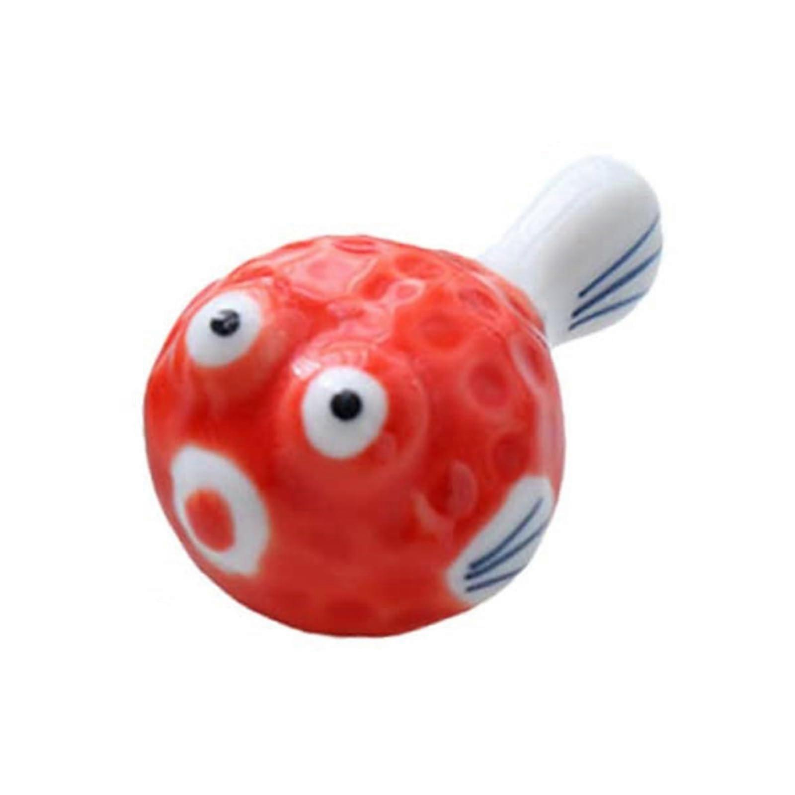 6 Pcs Puffer Fish Shape Ceramic Chopstick Rest and Spoon Fork Holder Set Multi-Coloured Kitchen Utensils