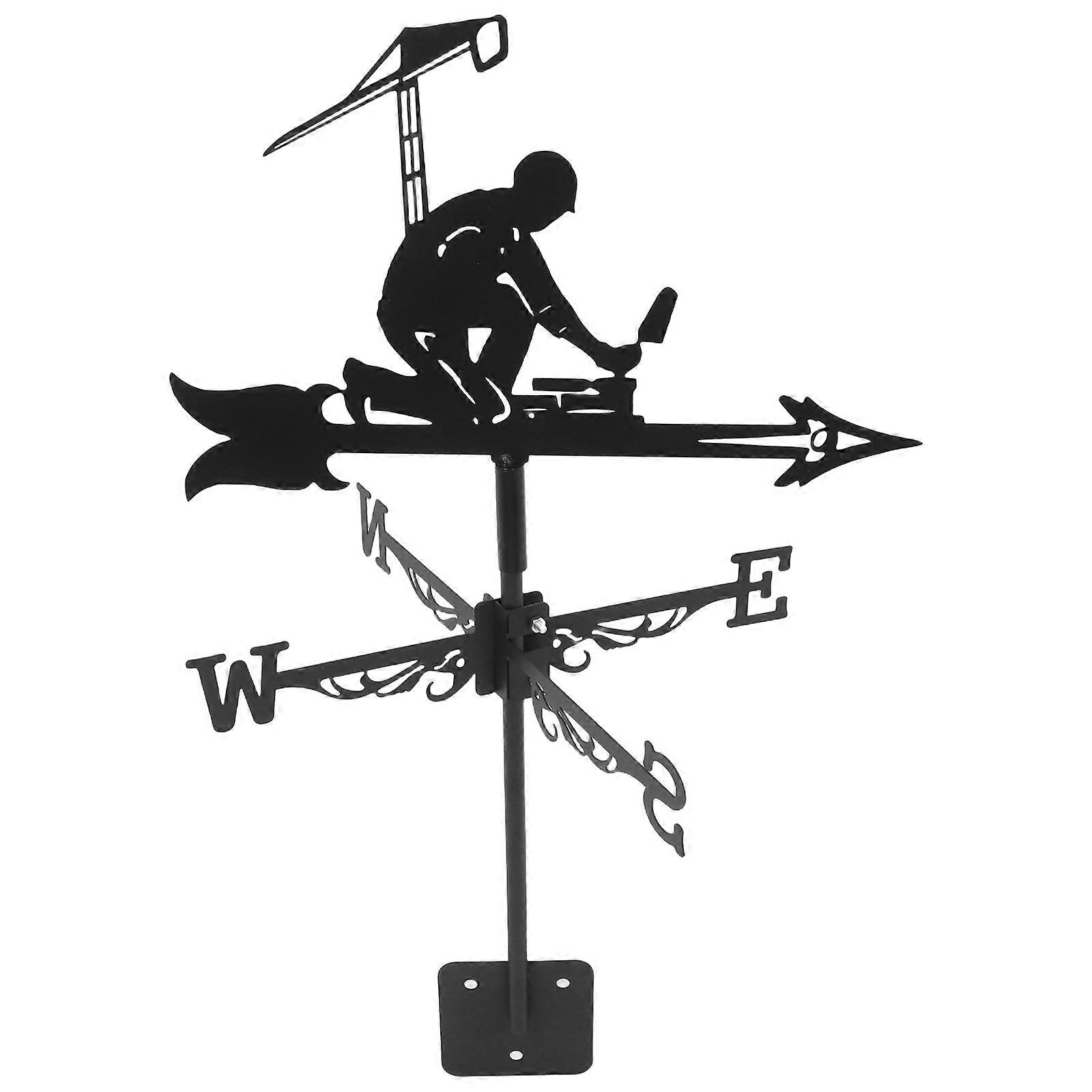 Garden Weather Indicator Iron Wind Vane Elegant Design For Outdoor Space Size 55.00X32.00X29.00CM Wind Direction Indicator 1Pack