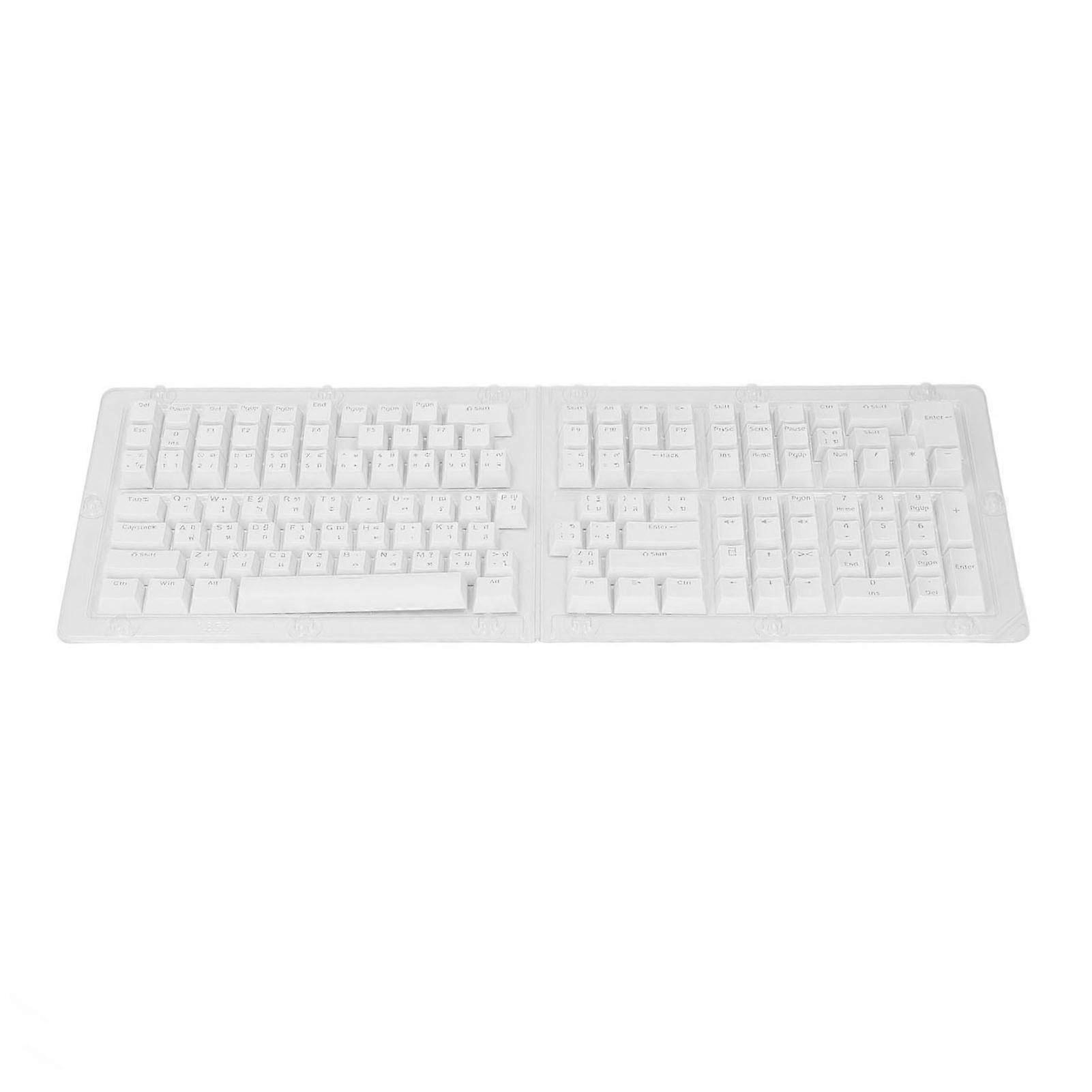 Ensemble de 132 touches de clavier thaïlandais, ABS, OEM, translucide, remplacement pour claviers mécaniques 61, 62, 64, 68, 84, 87, 104, 108, blanc