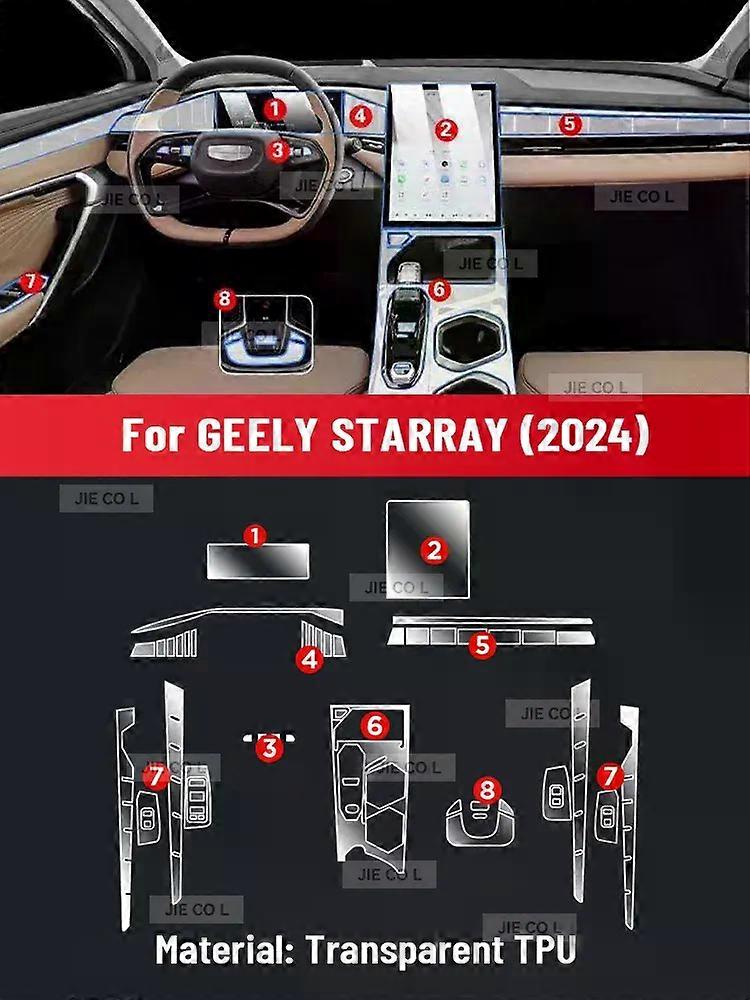Anti-scratch Car Interior Center Console Media Dashboard Navigation TPU Protector Film For GEELY STARRAY 2024 2025