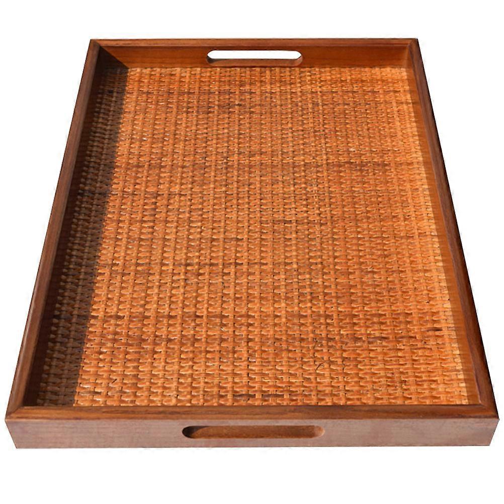 Coffee Serving Tray Rustic Wood Tray For Homeowners Hoteliers Cafe Owners Simple and Clean Style Fruit Storage 1Set