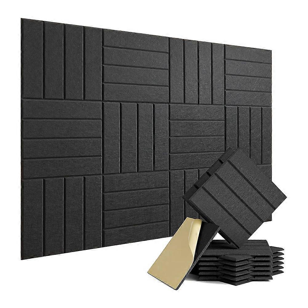 12 Pack Sound Proof Foam Panels for Walls Black