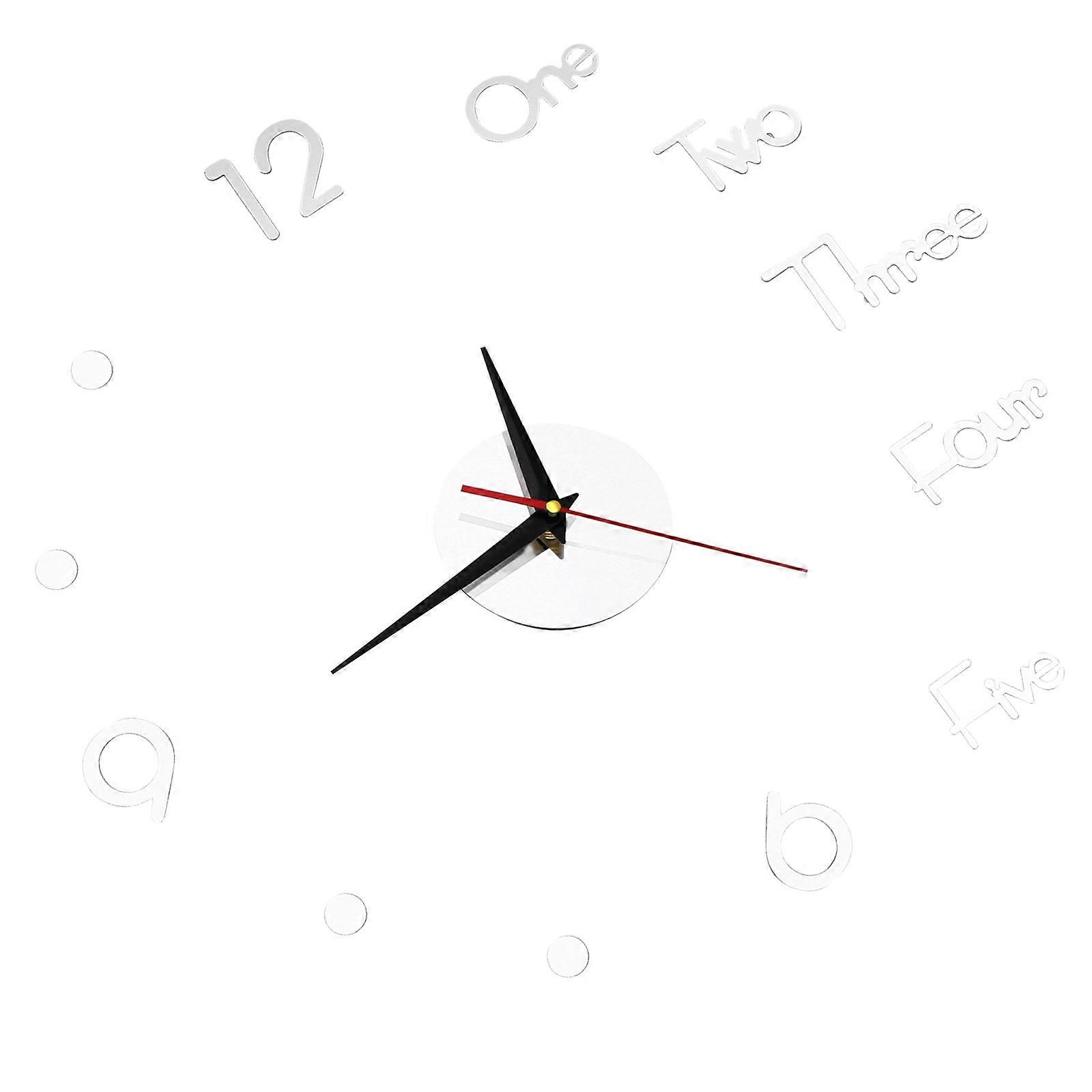 1 Set of Frameless Acrylic Digital Wall Clock for Home DIY Decoration