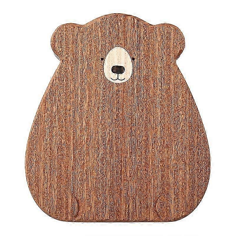 Holzbrett, Schneidebrett, süßes Brottablett in Bärenform, schwarzes Walnuss-Küchenbrett, Kaffeefarbe